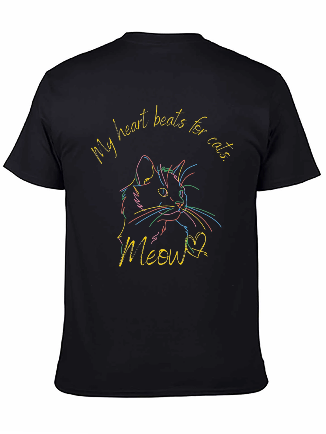 My Heart Beats for Cats Graphic T-Shirt