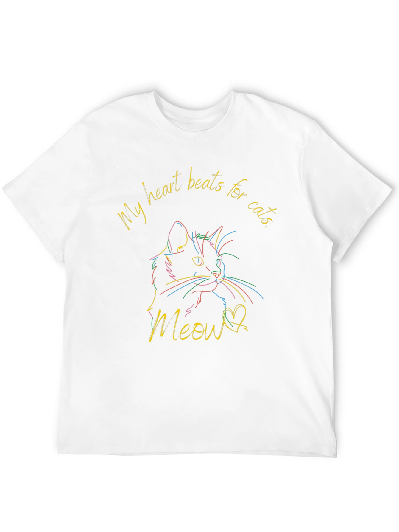 My Heart Beats for Cats Graphic T-Shirt