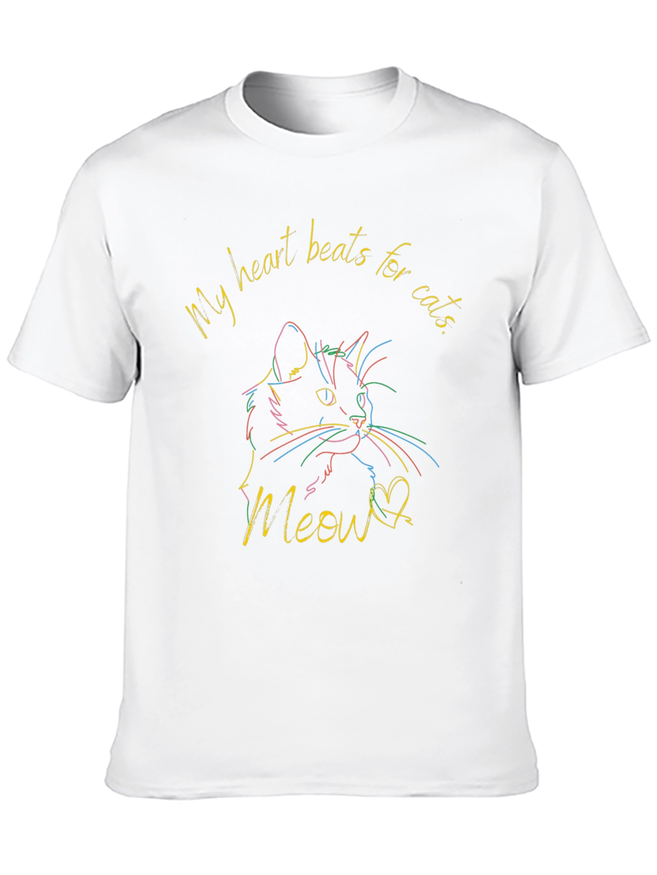 My Heart Beats for Cats Graphic T-Shirt