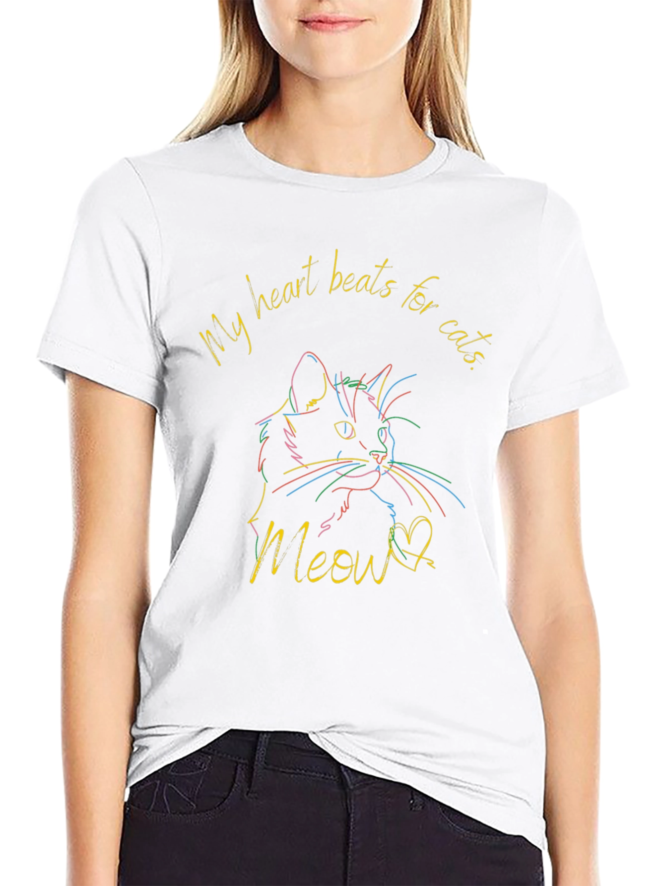 My Heart Beats for Cats Graphic T-Shirt
