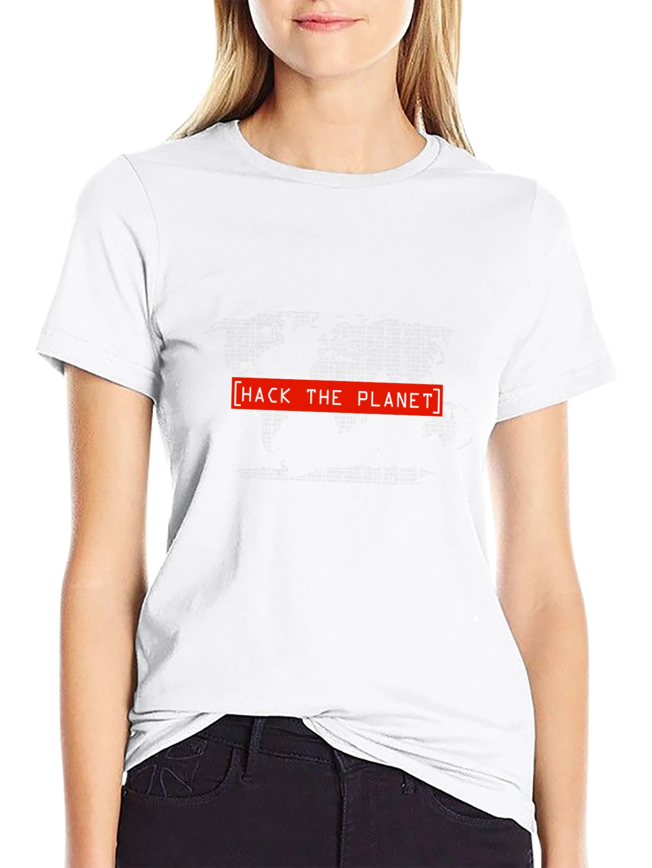 Hack the Planet Graphic Tee - Black Cotton T-Shirt