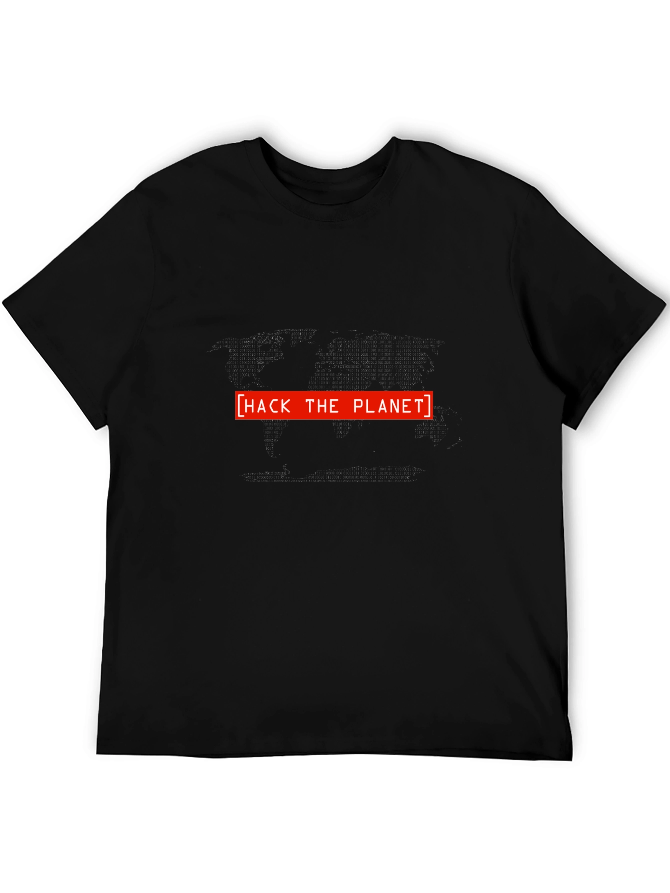 Hack the Planet Graphic Tee - Black Cotton T-Shirt