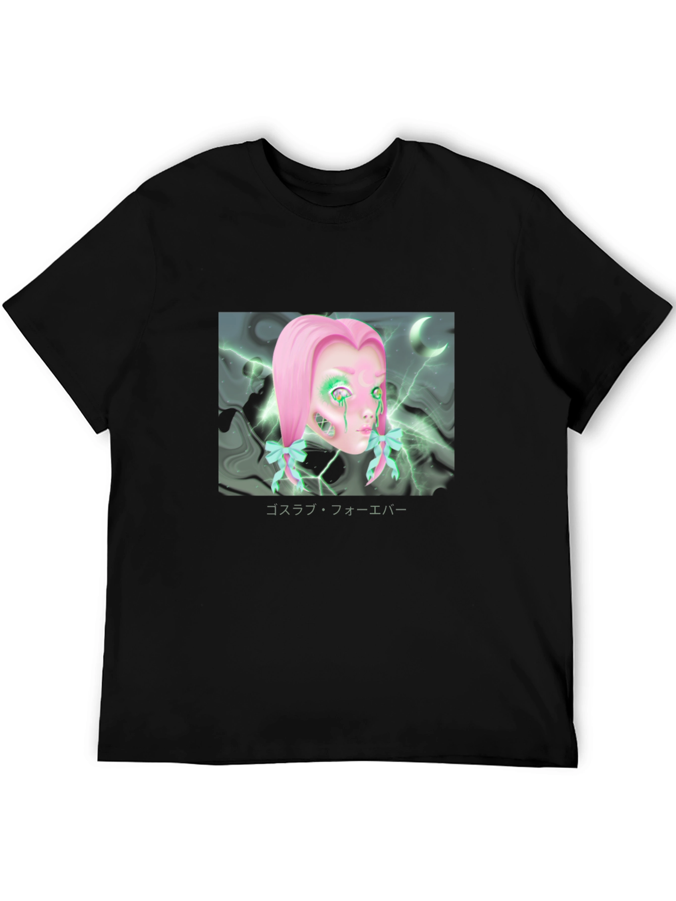 Goth Aesthetic T-Shirt with Doll Graphic