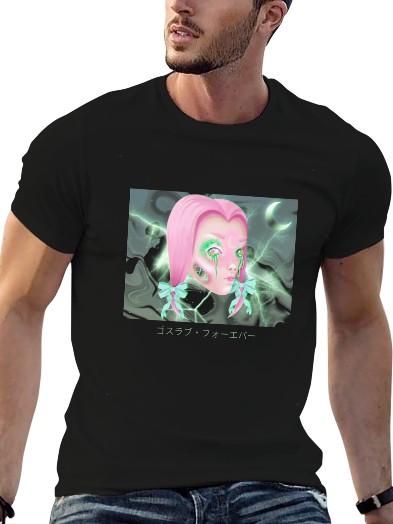 Goth Aesthetic T-Shirt with Doll Graphic