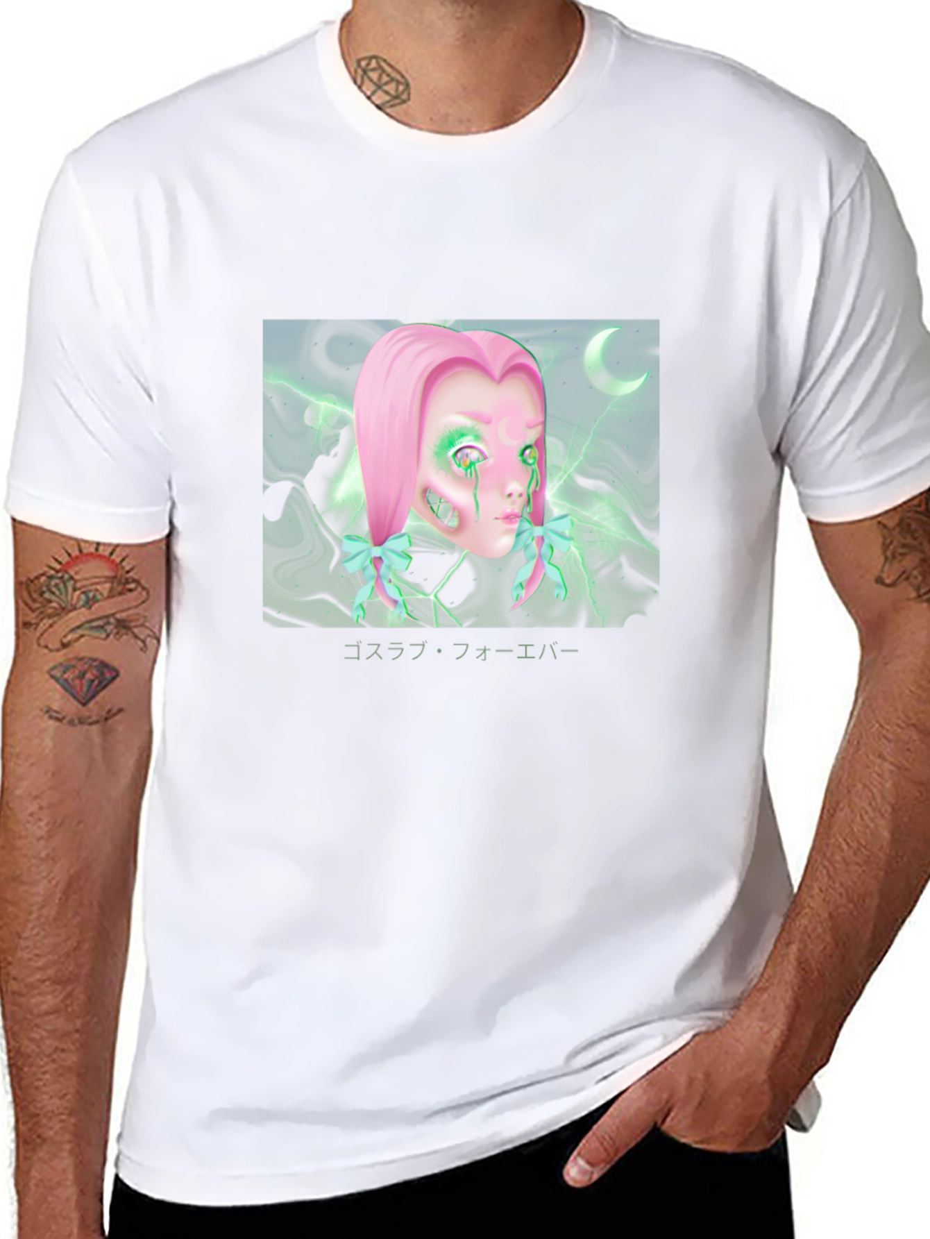 Goth Aesthetic T-Shirt with Doll Graphic