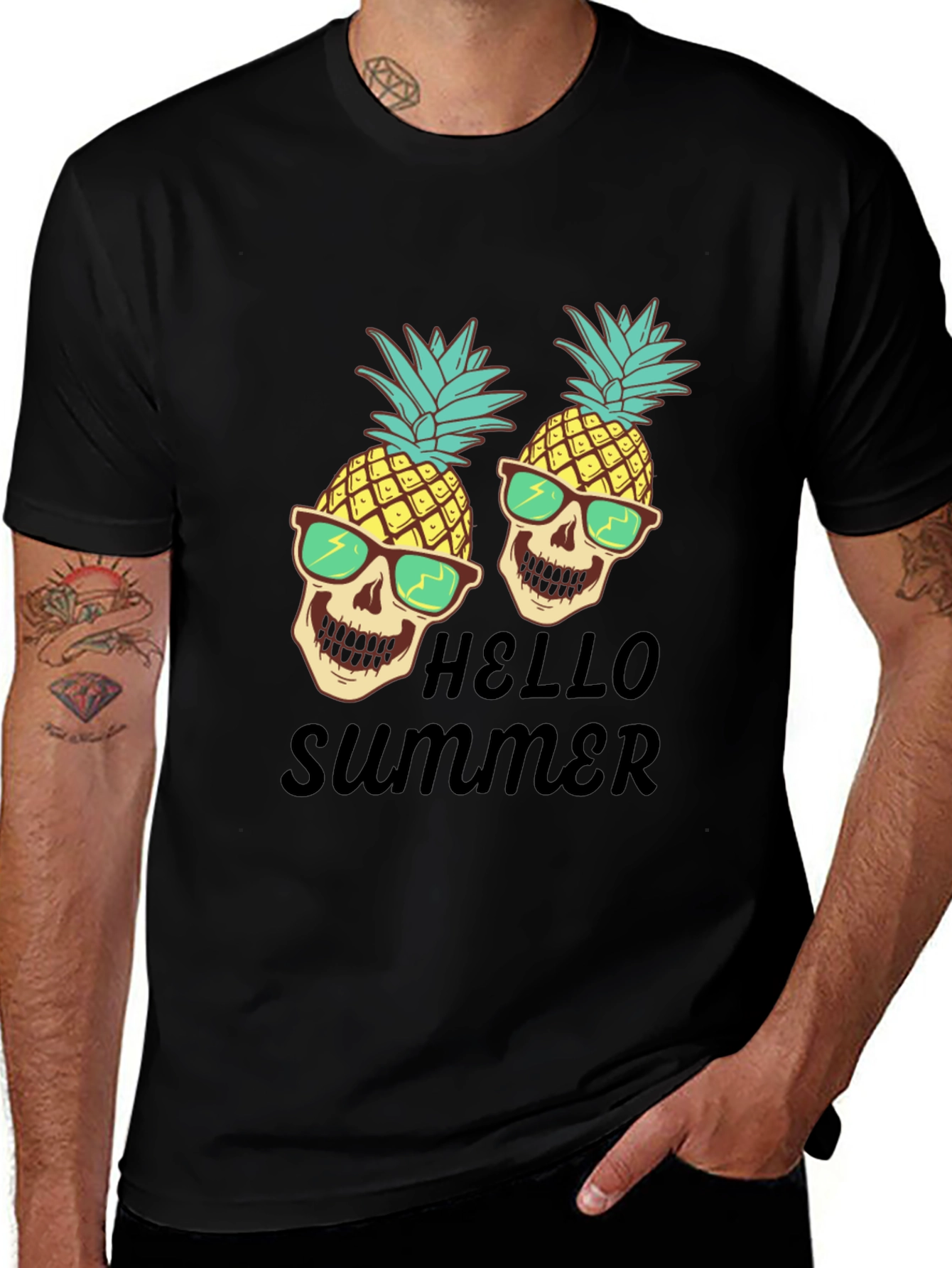 Skull Pineapple Hello Summer T-Shirt