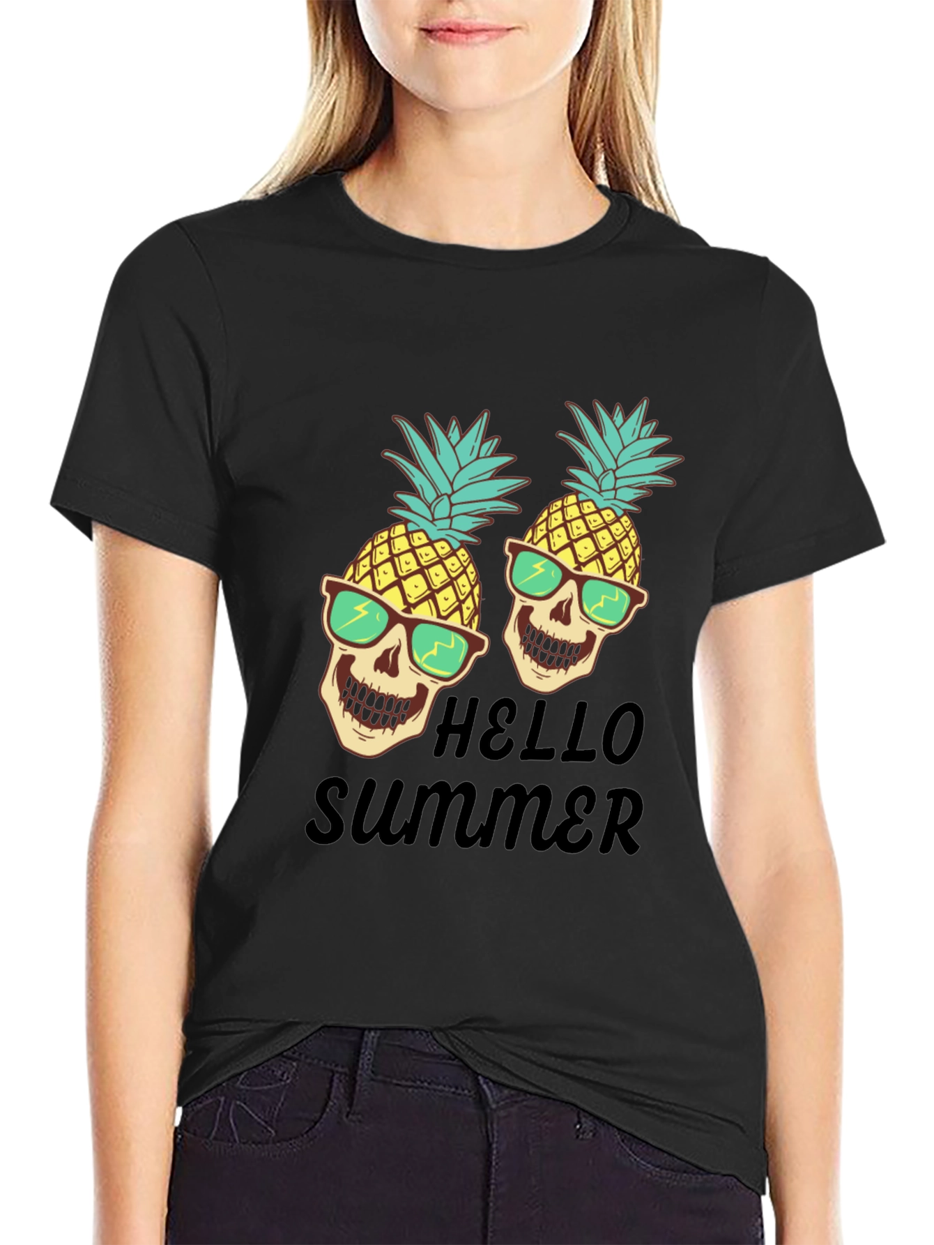 Skull Pineapple Hello Summer T-Shirt