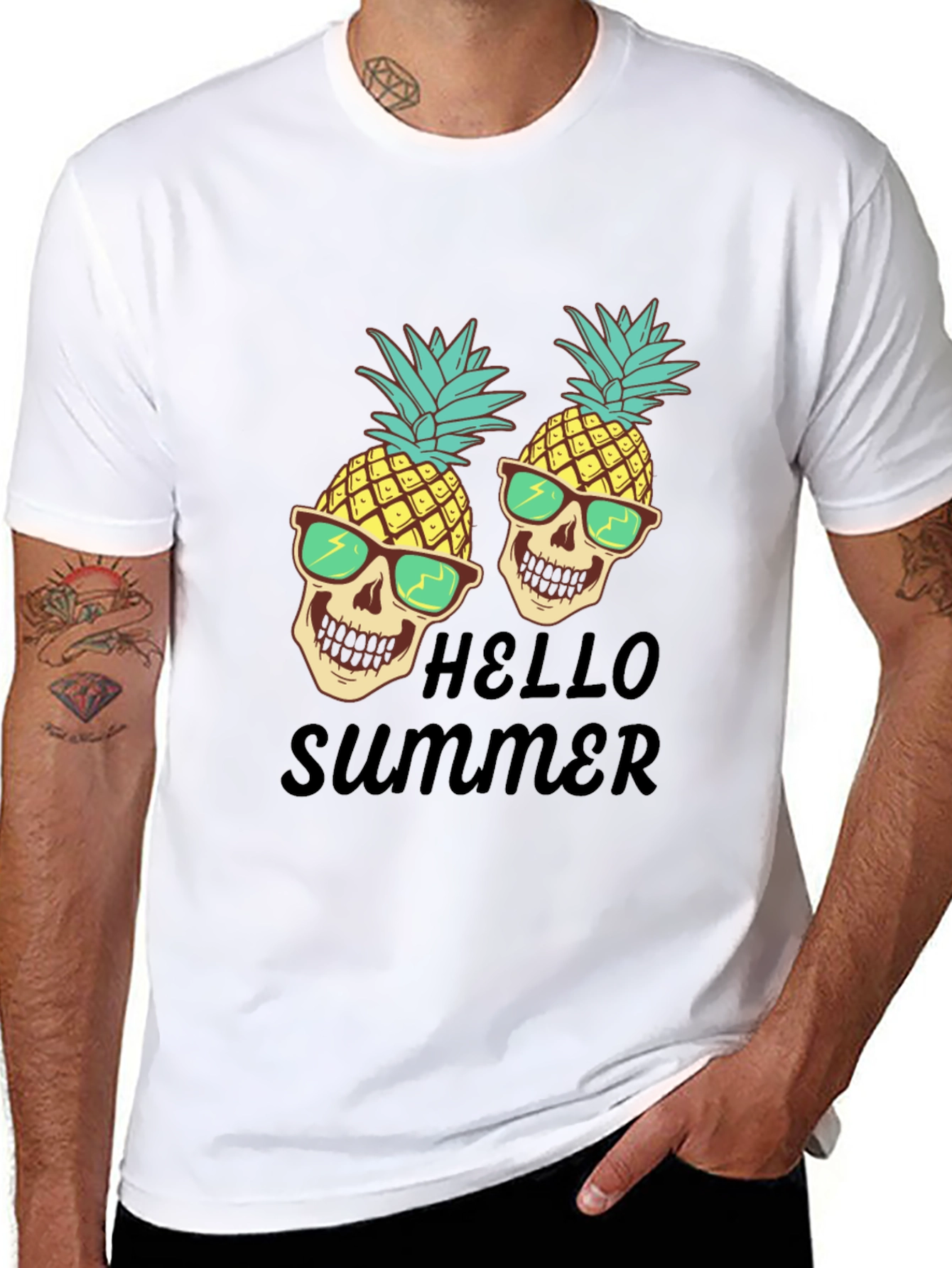 Skull Pineapple Hello Summer T-Shirt