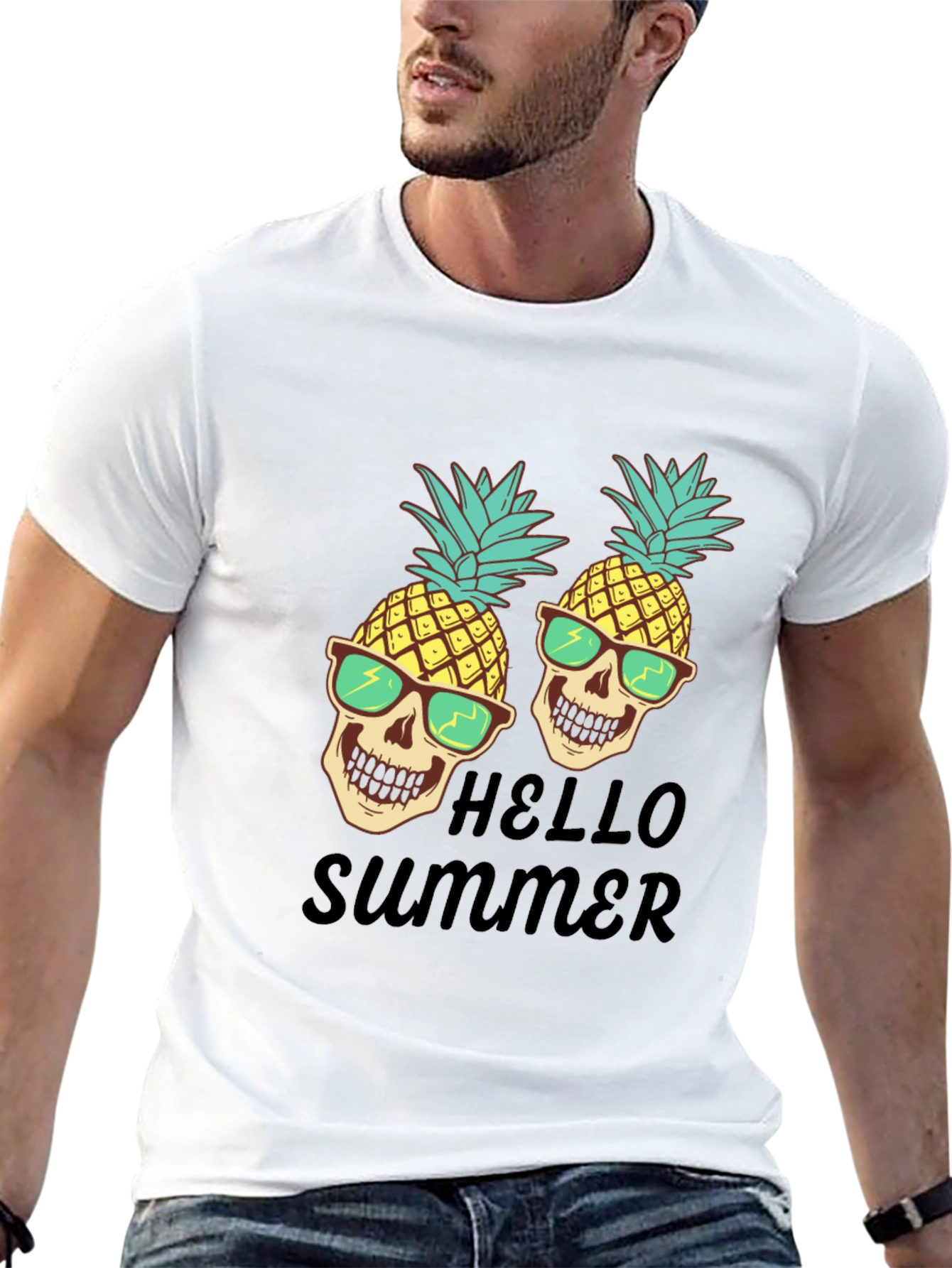 Skull Pineapple Hello Summer T-Shirt