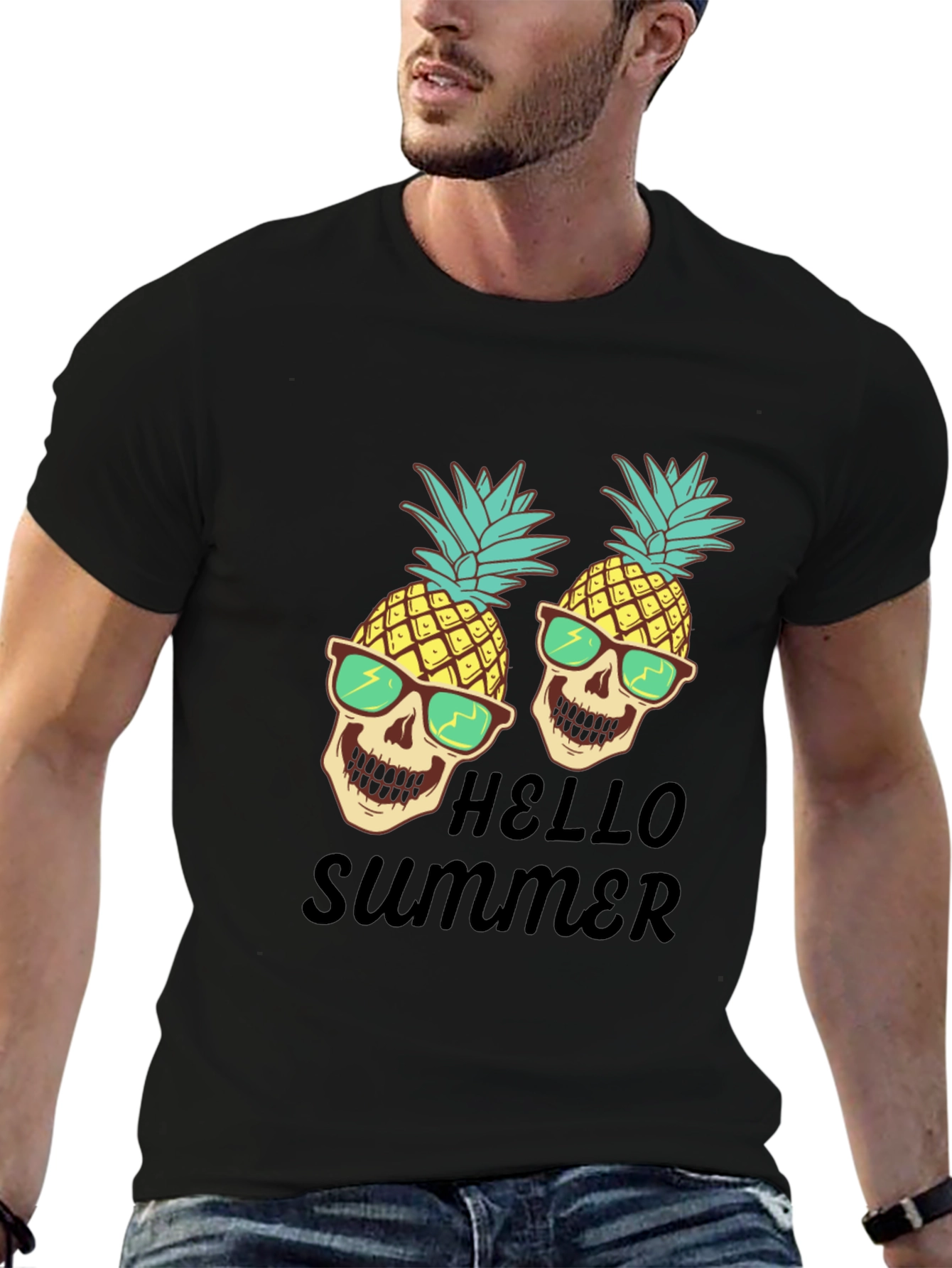 Skull Pineapple Hello Summer T-Shirt