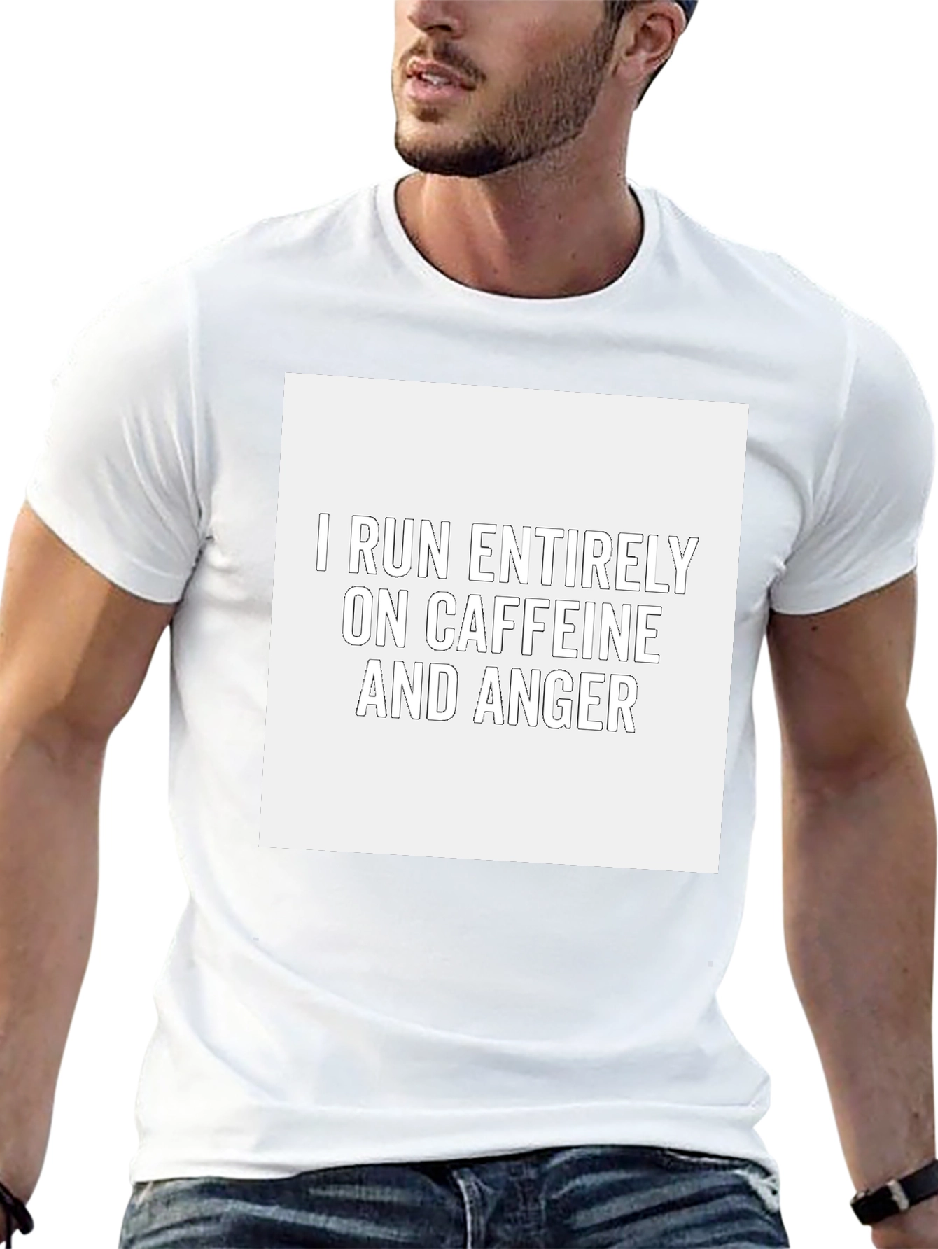 Caffeine and Anger T-Shirt - Black Crew Neck Tee