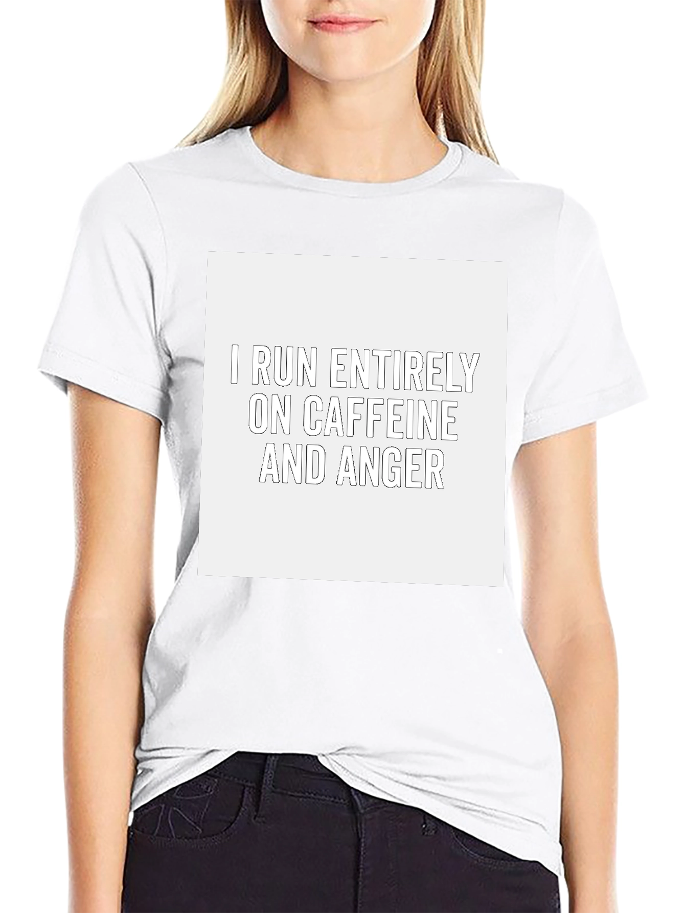 Caffeine and Anger T-Shirt - Black Crew Neck Tee