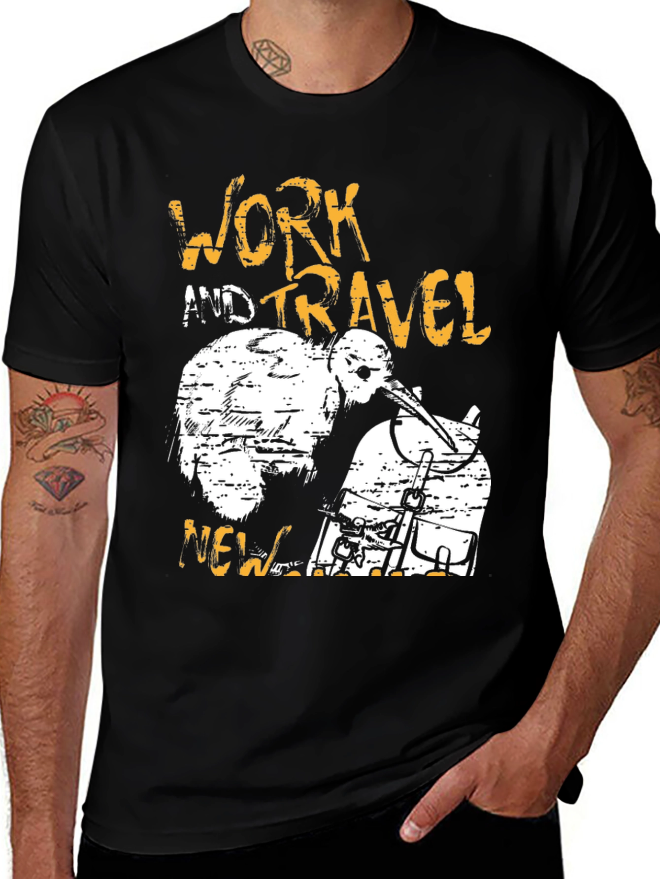 Work and Travel New Zealand Kiwi Graphic Tee