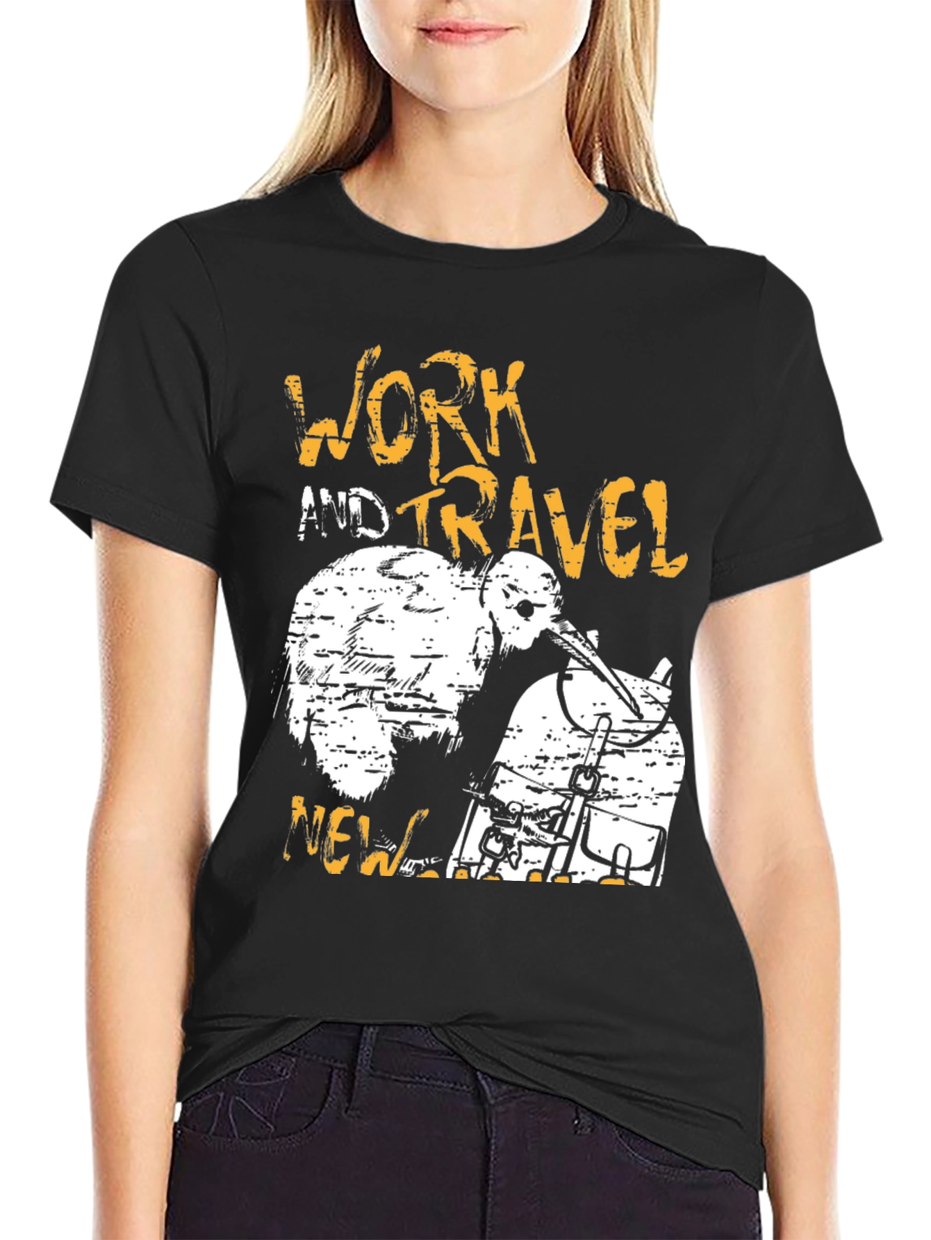 Work and Travel New Zealand Kiwi Graphic Tee