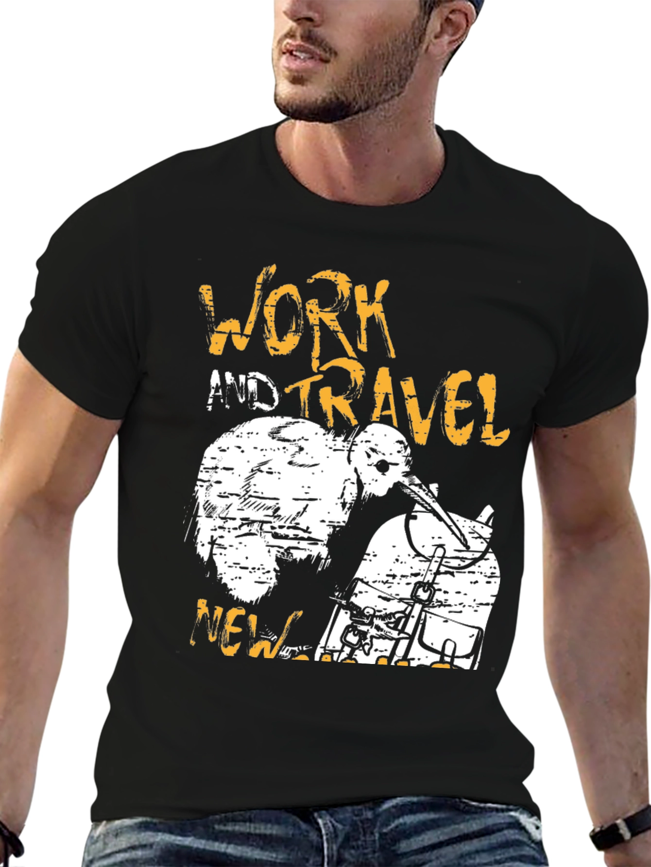 Work and Travel New Zealand Kiwi Graphic Tee