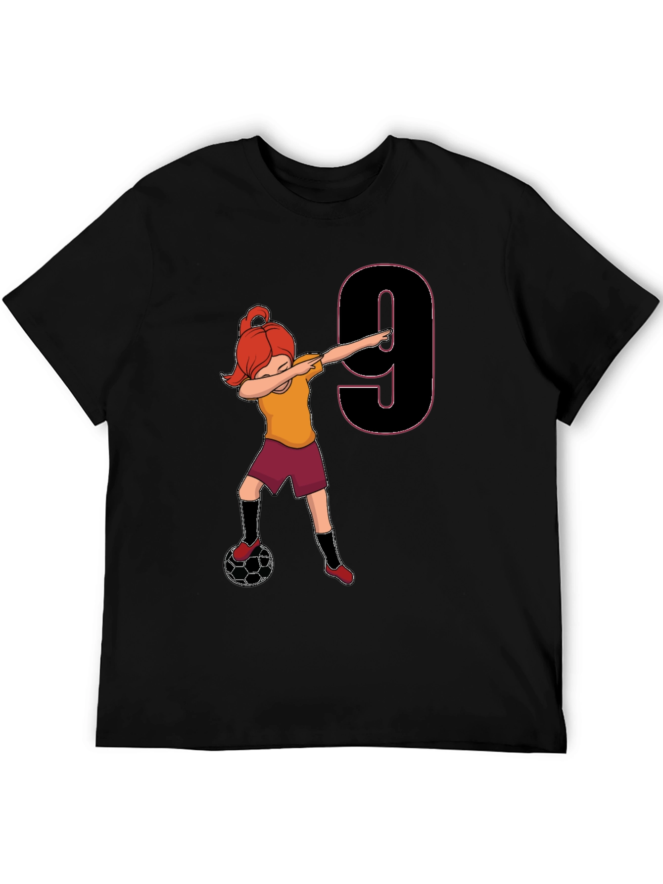 Girls Soccer Birthday Shirt - Number 9