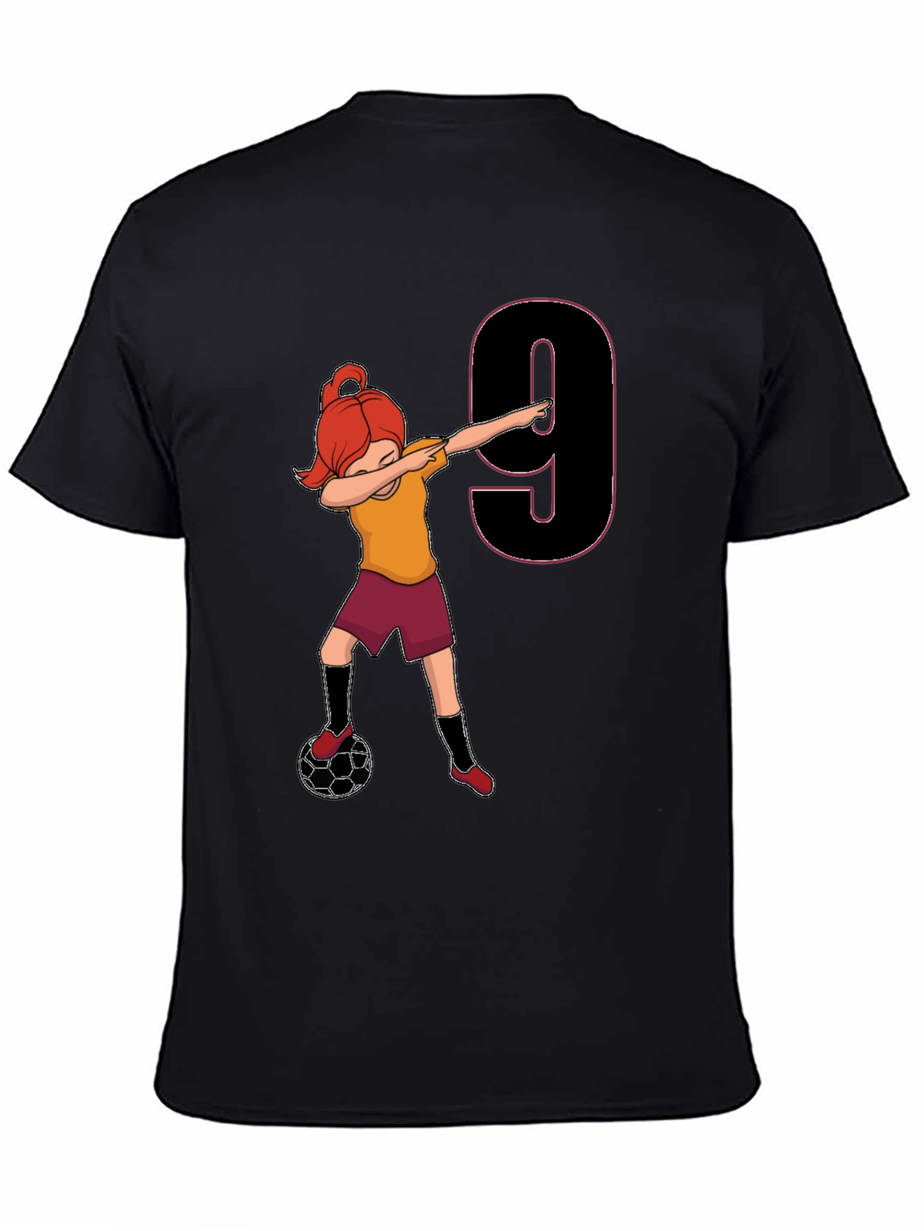 Girls Soccer Birthday Shirt - Number 9