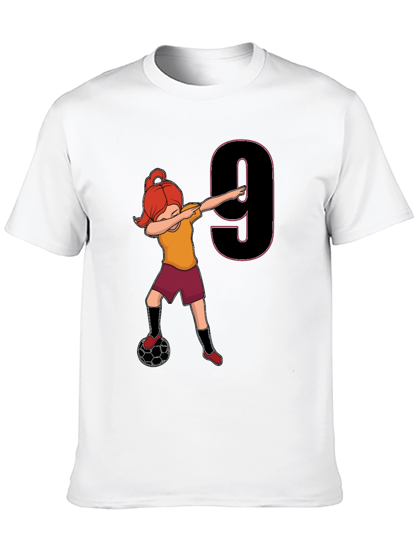Girls Soccer Birthday Shirt - Number 9