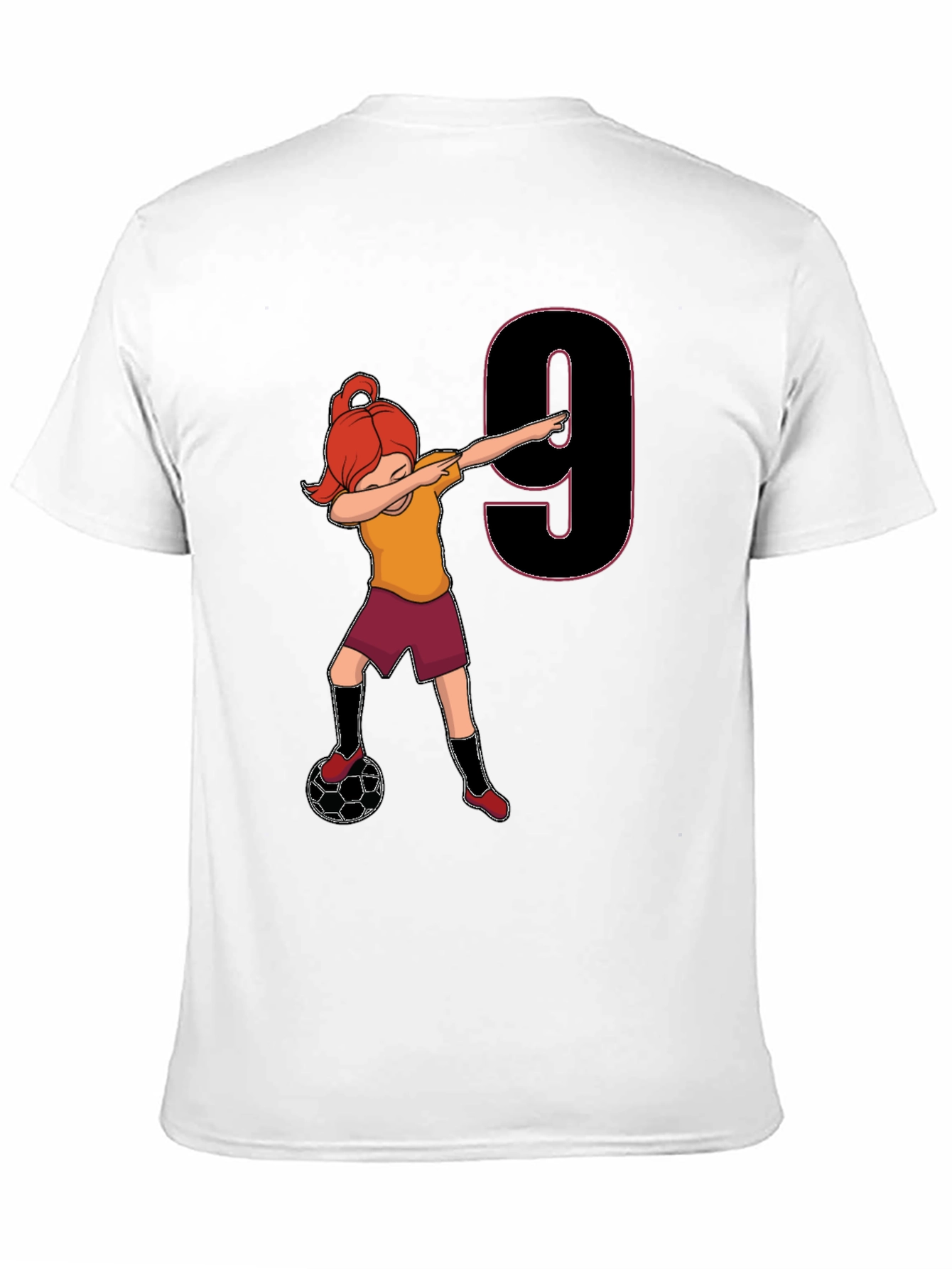 Girls Soccer Birthday Shirt - Number 9