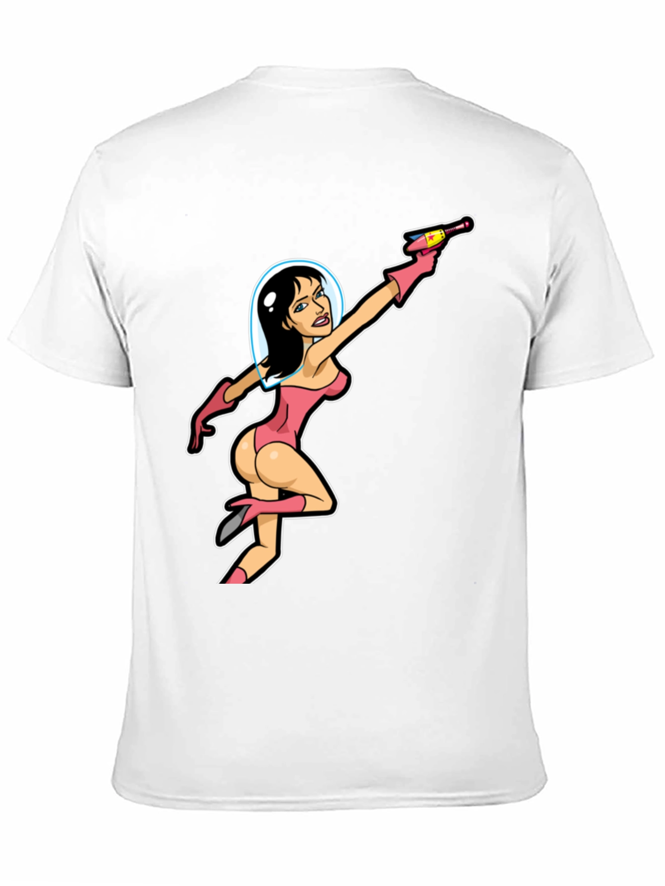 Retro Space Girl Graphic Tee - Black