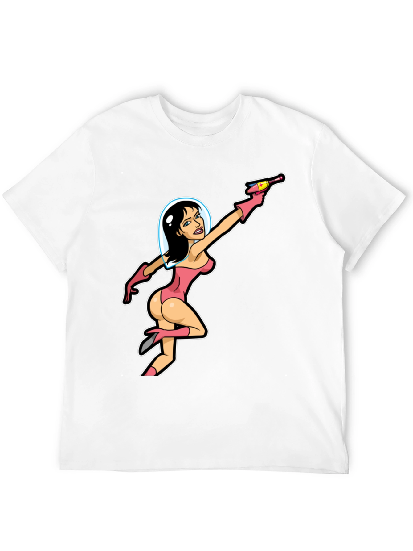 Retro Space Girl Graphic Tee - Black
