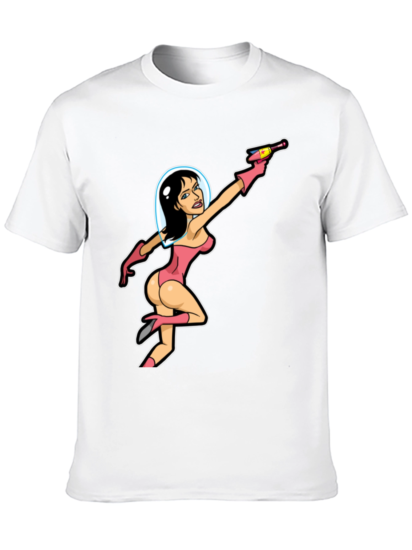 Retro Space Girl Graphic Tee - Black