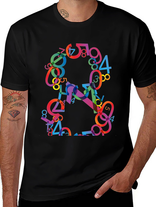 Abstract Number Graphic T-Shirt