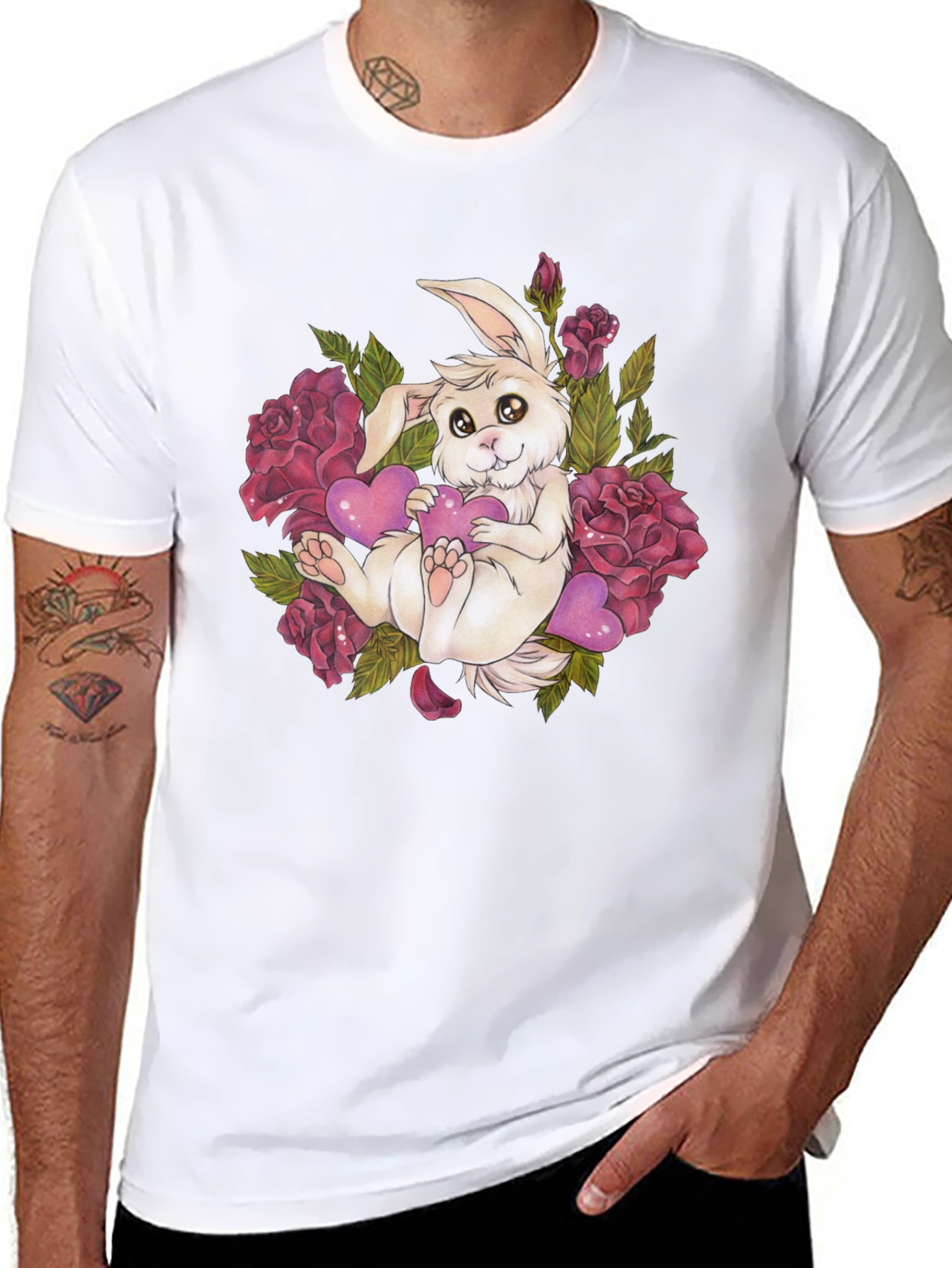 Bunny and Roses Graphic Tee