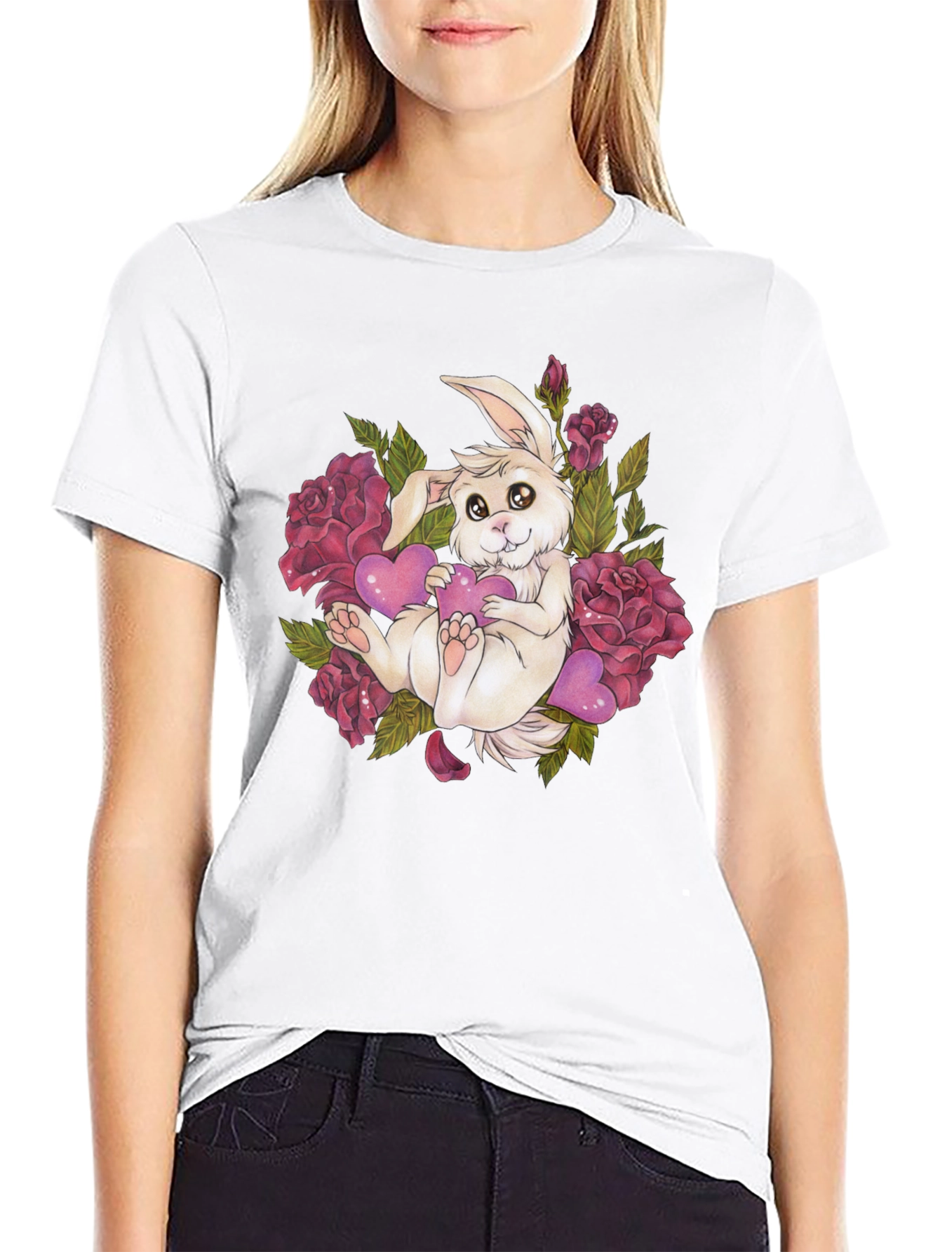 Bunny and Roses Graphic Tee