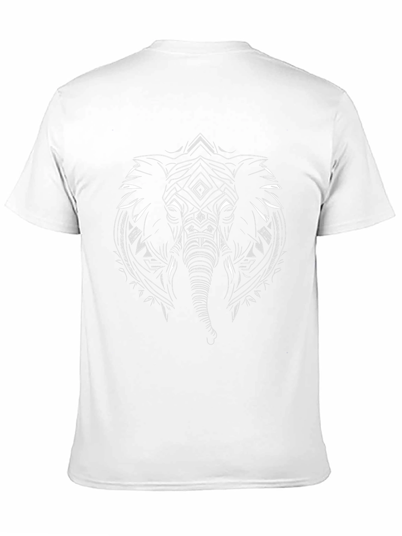 Geometric Elephant Graphic Tee - Stylish Mens Black T-Shirt