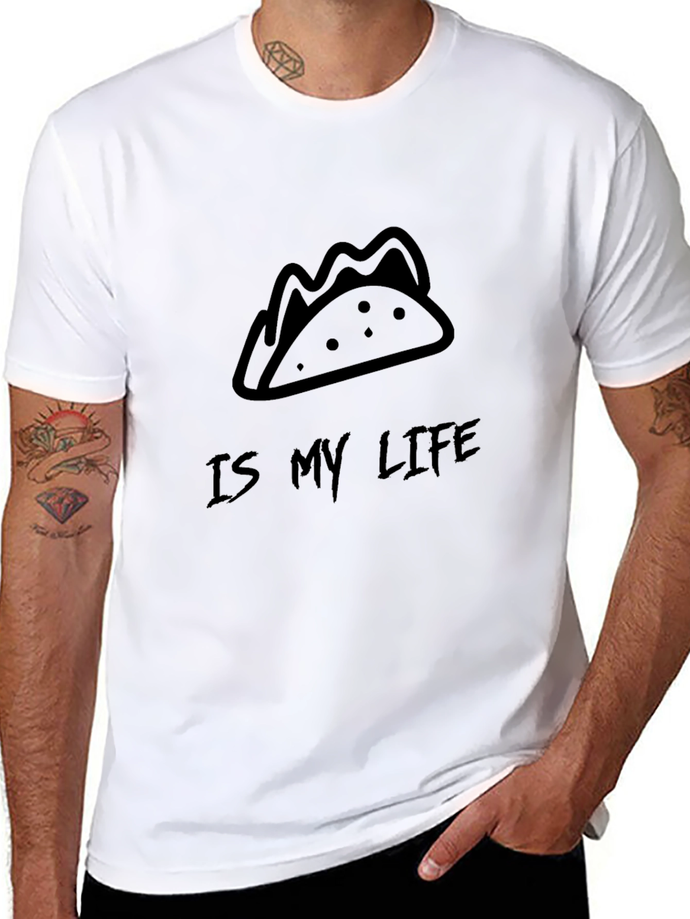 Taco Life Black Graphic Tee - Soft Cotton Blend
