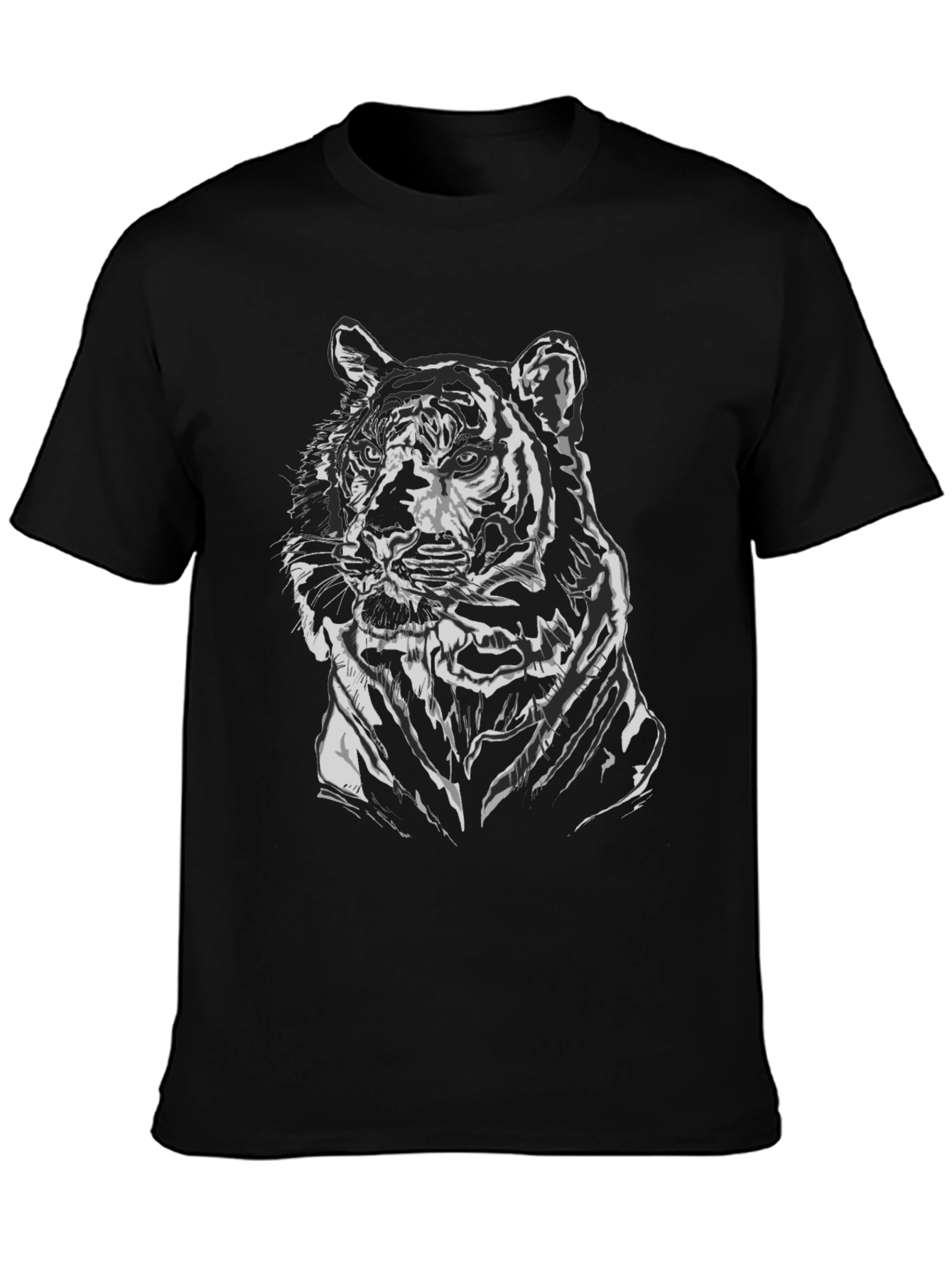 Black Tiger Graphic Tee - Cool Animal Print Shirt