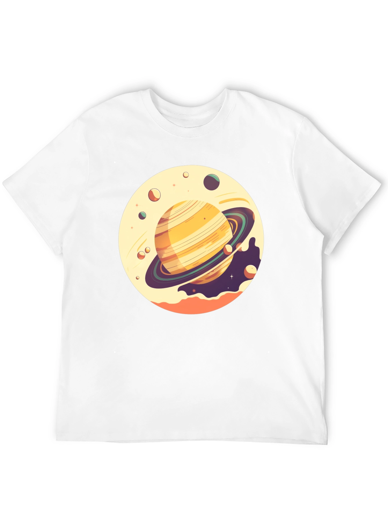 Saturn Graphic Tee - Black Cotton T-Shirt