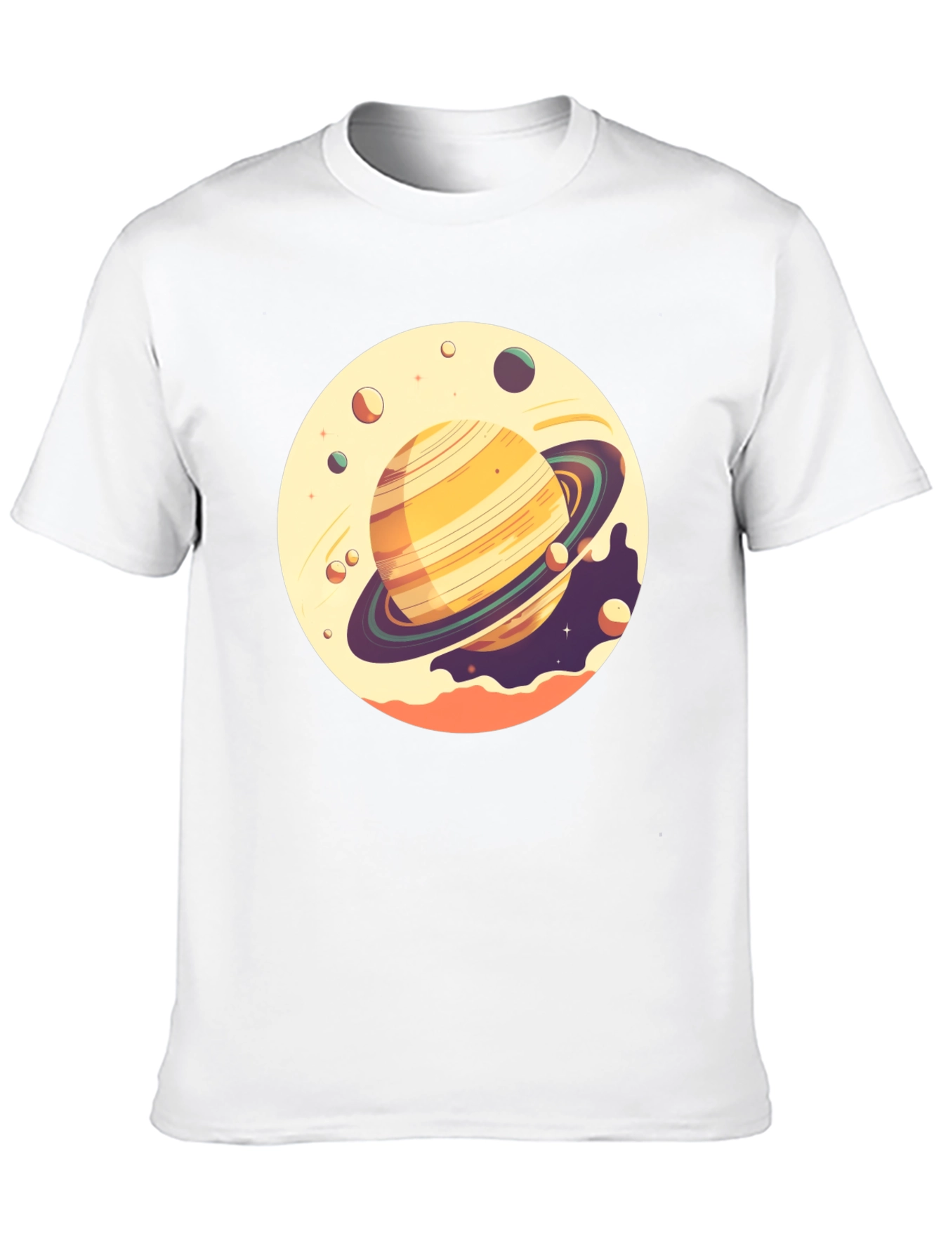 Saturn Graphic Tee - Black Cotton T-Shirt