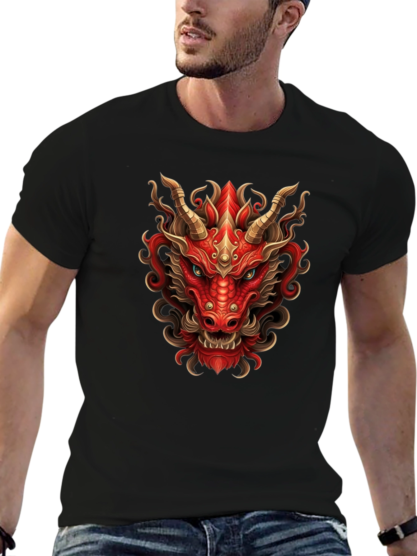Fiery Dragon Graphic Tee - Bold Style