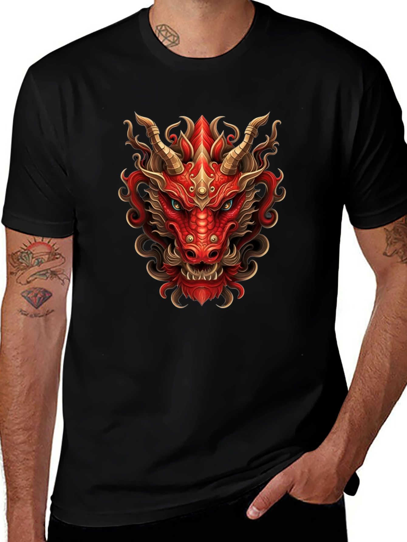 Fiery Dragon Graphic Tee - Bold Style