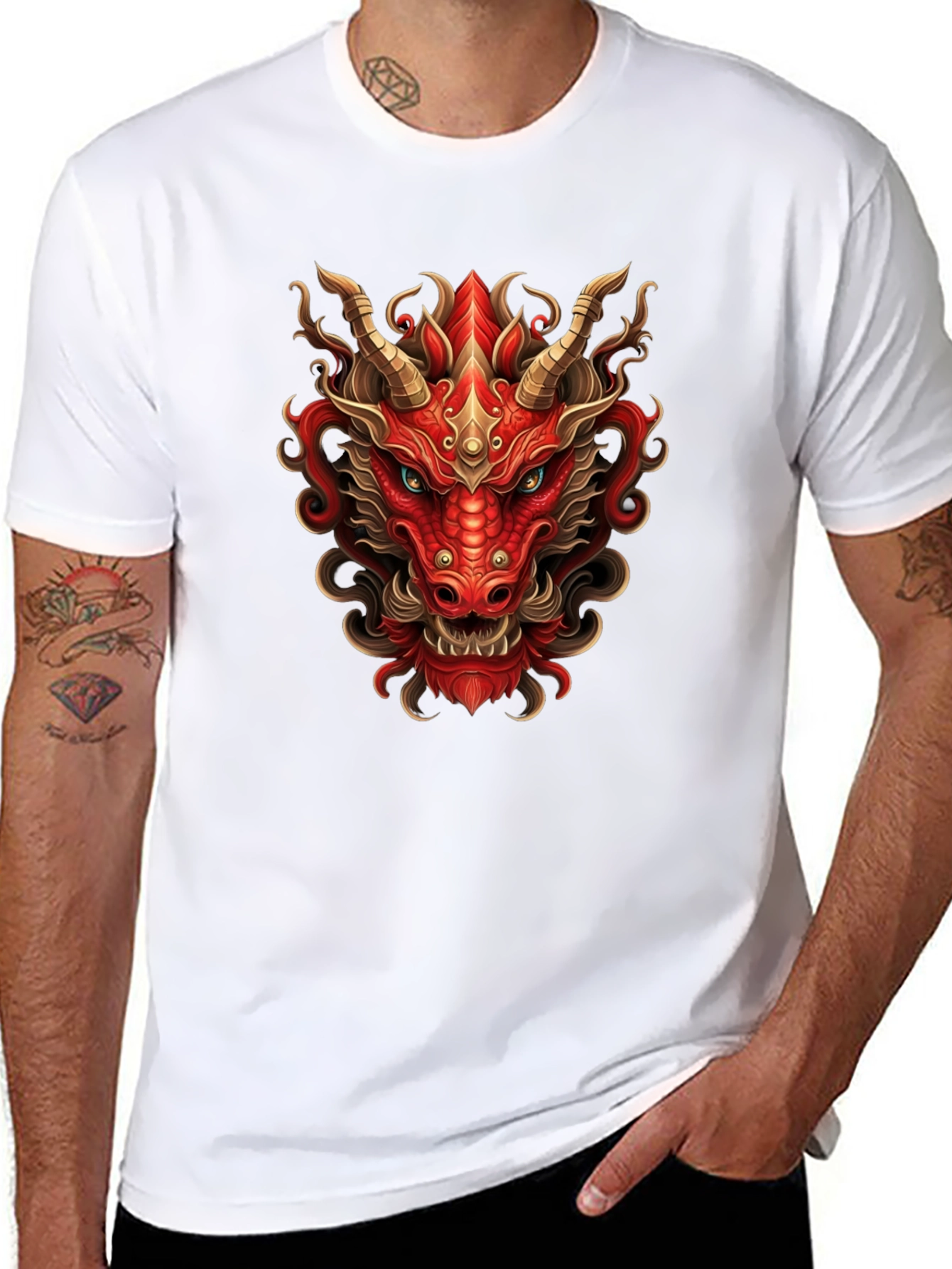 Fiery Dragon Graphic Tee - Bold Style