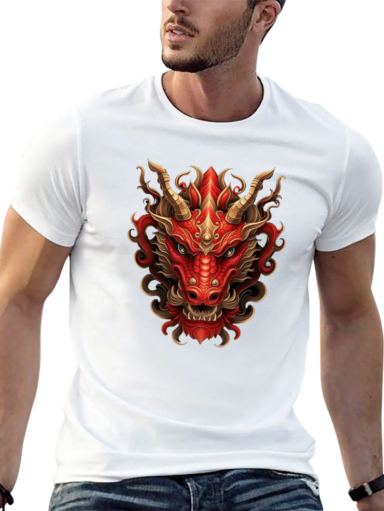 Fiery Dragon Graphic Tee - Bold Style