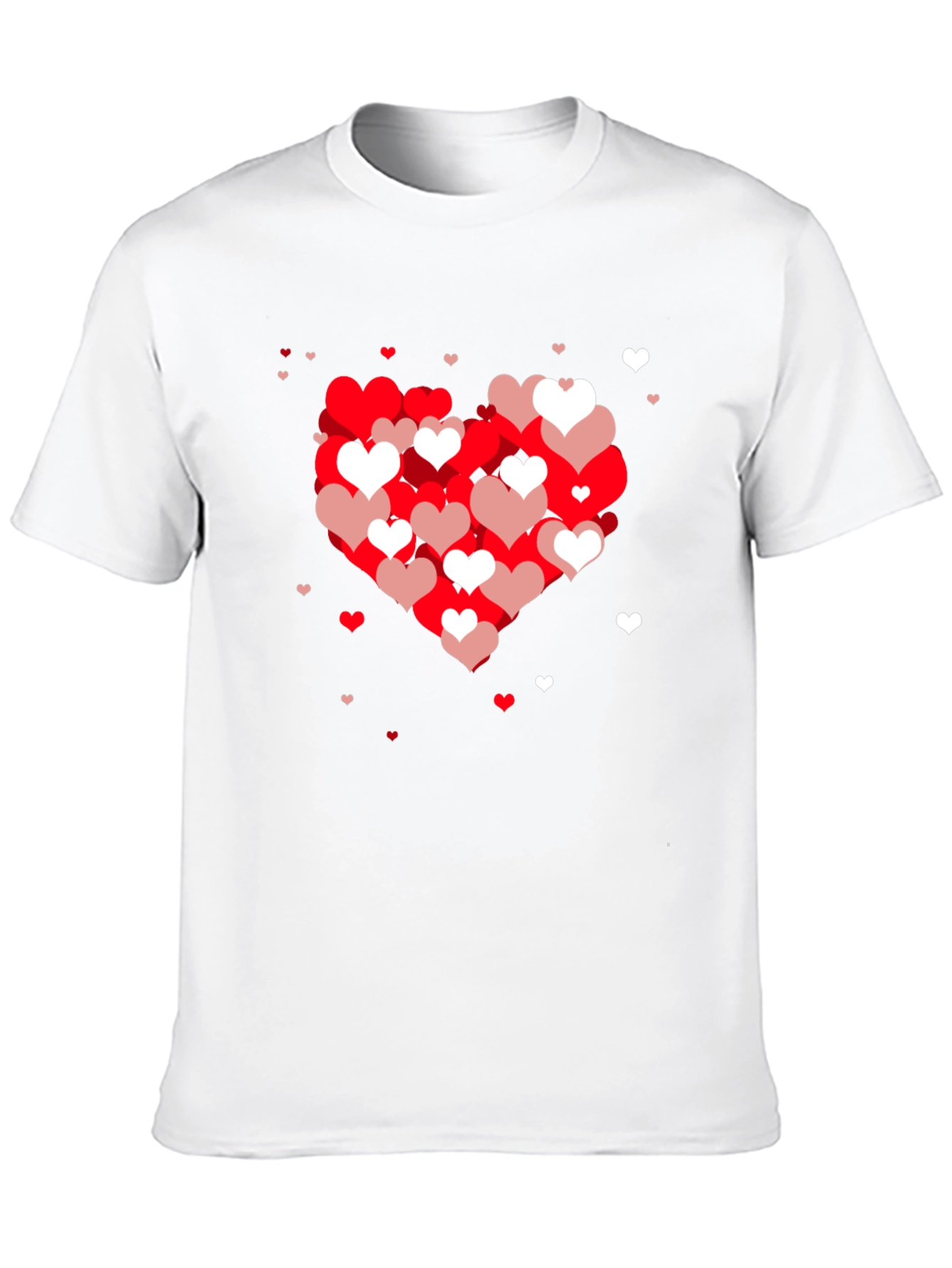 Heart Pattern Black T-Shirt