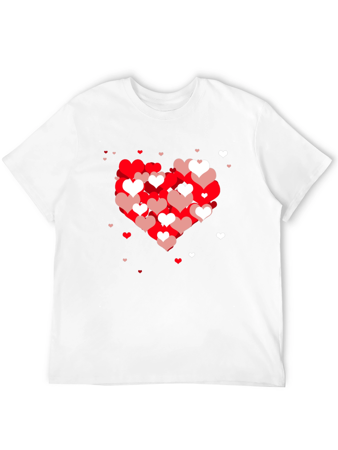 Heart Pattern Black T-Shirt