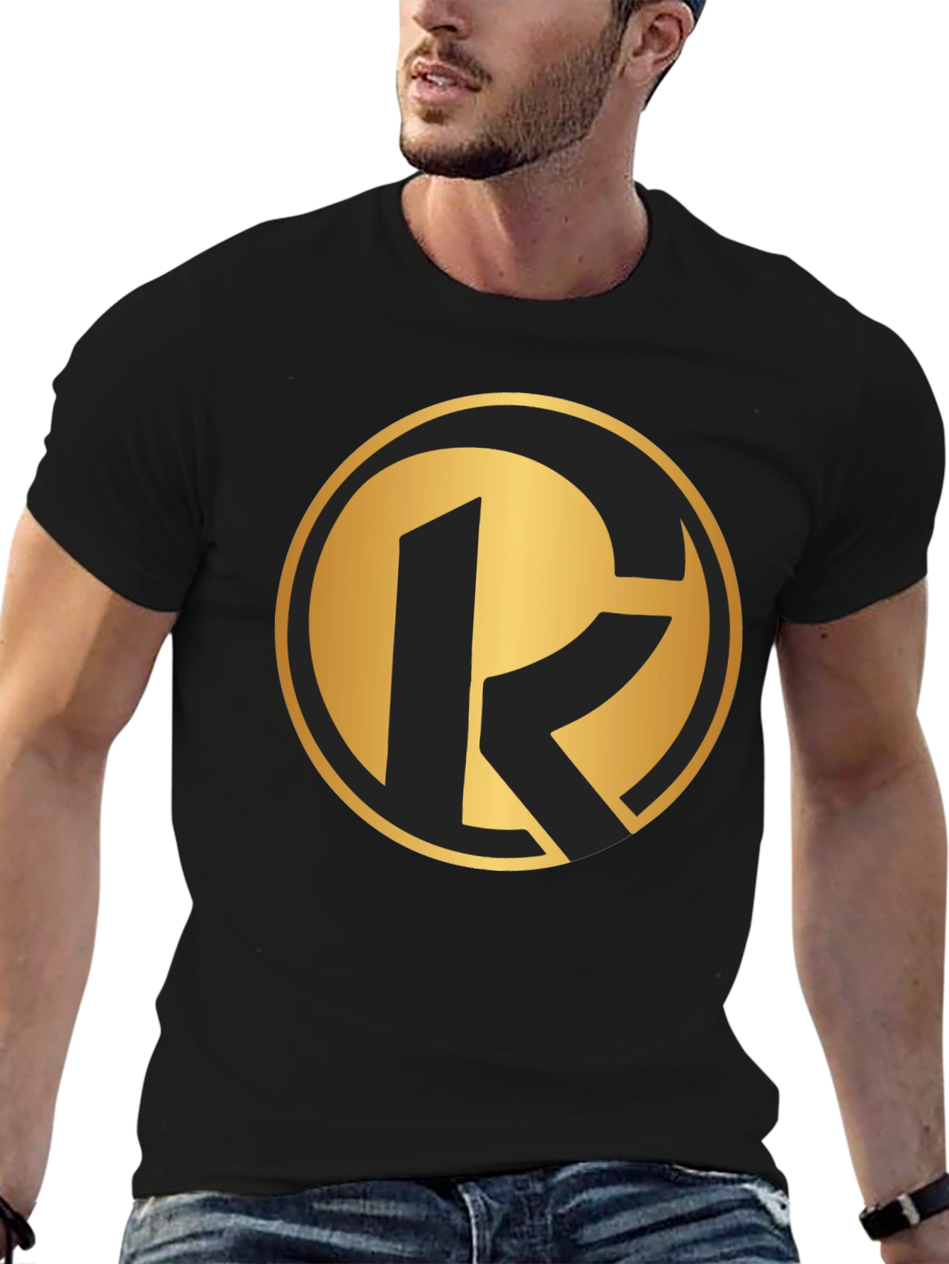 Bold Gold Logo Black T-Shirt