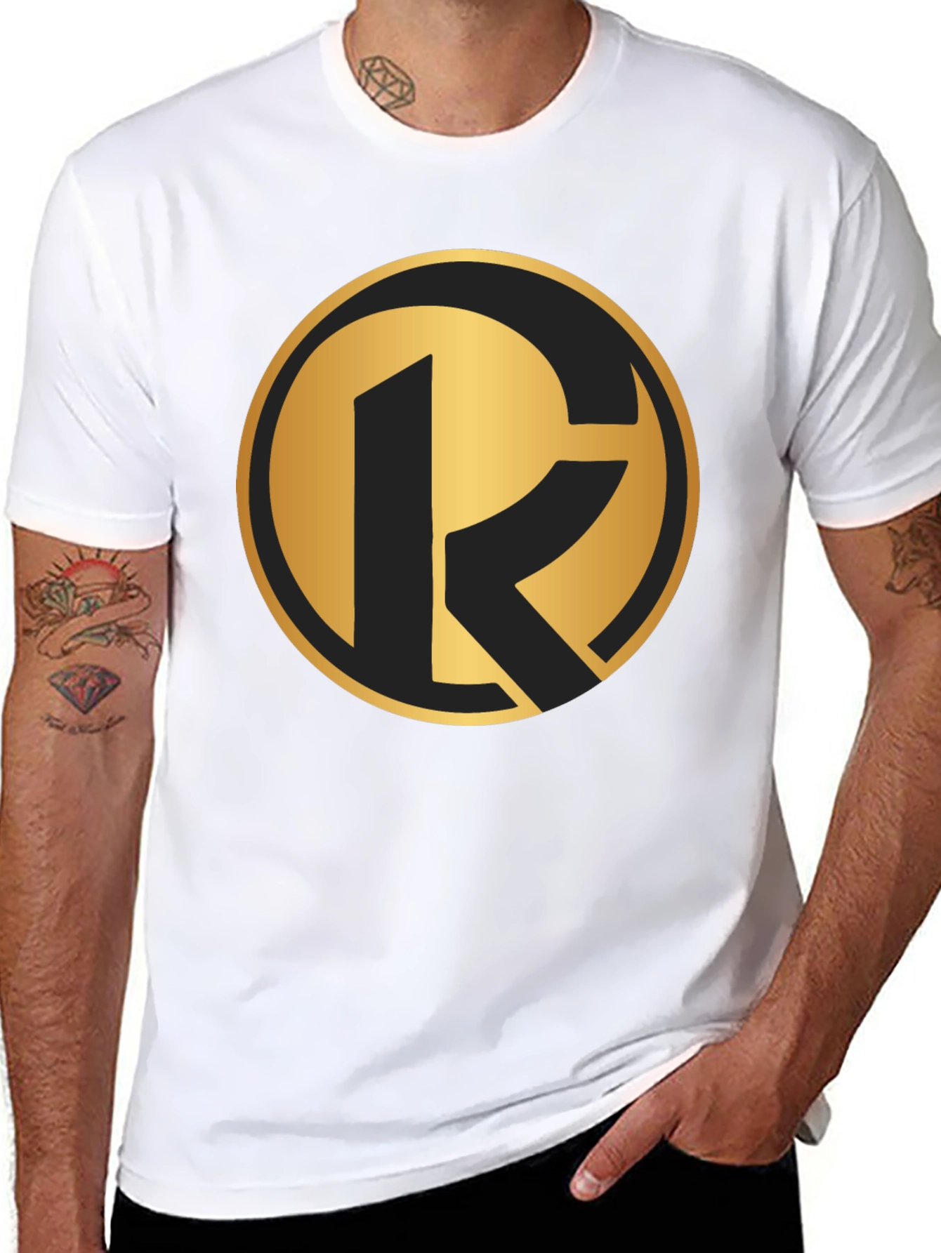 Bold Gold Logo Black T-Shirt