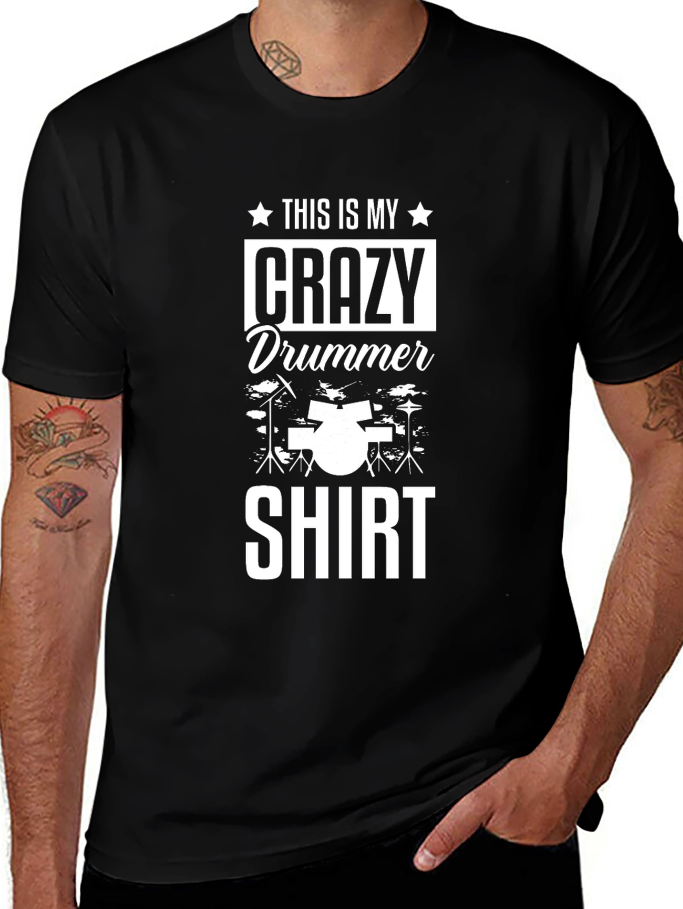 Crazy Drummer T-Shirt Funny Music Tee