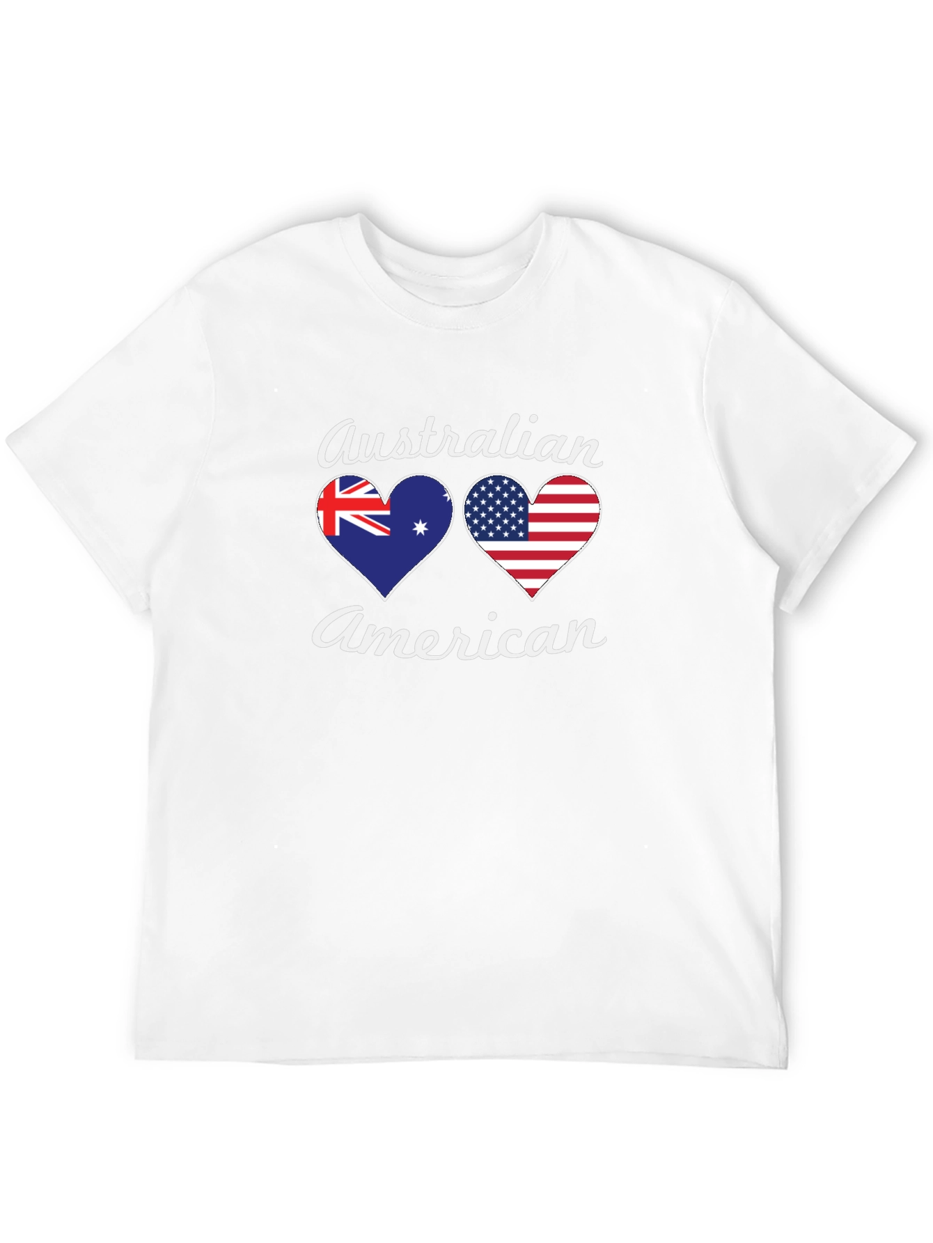 Australian American Flag Heart T-Shirt
