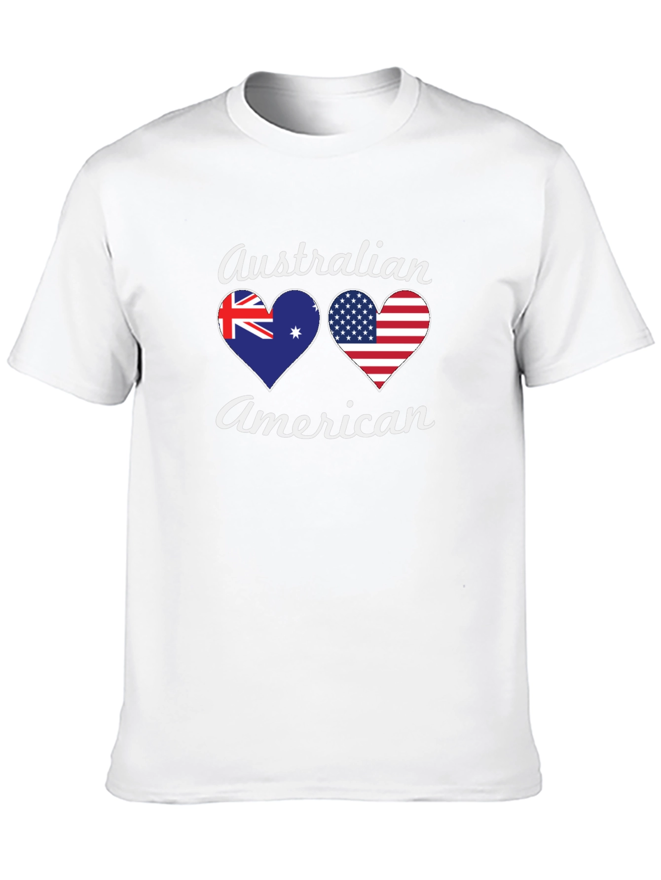 Australian American Flag Heart T-Shirt