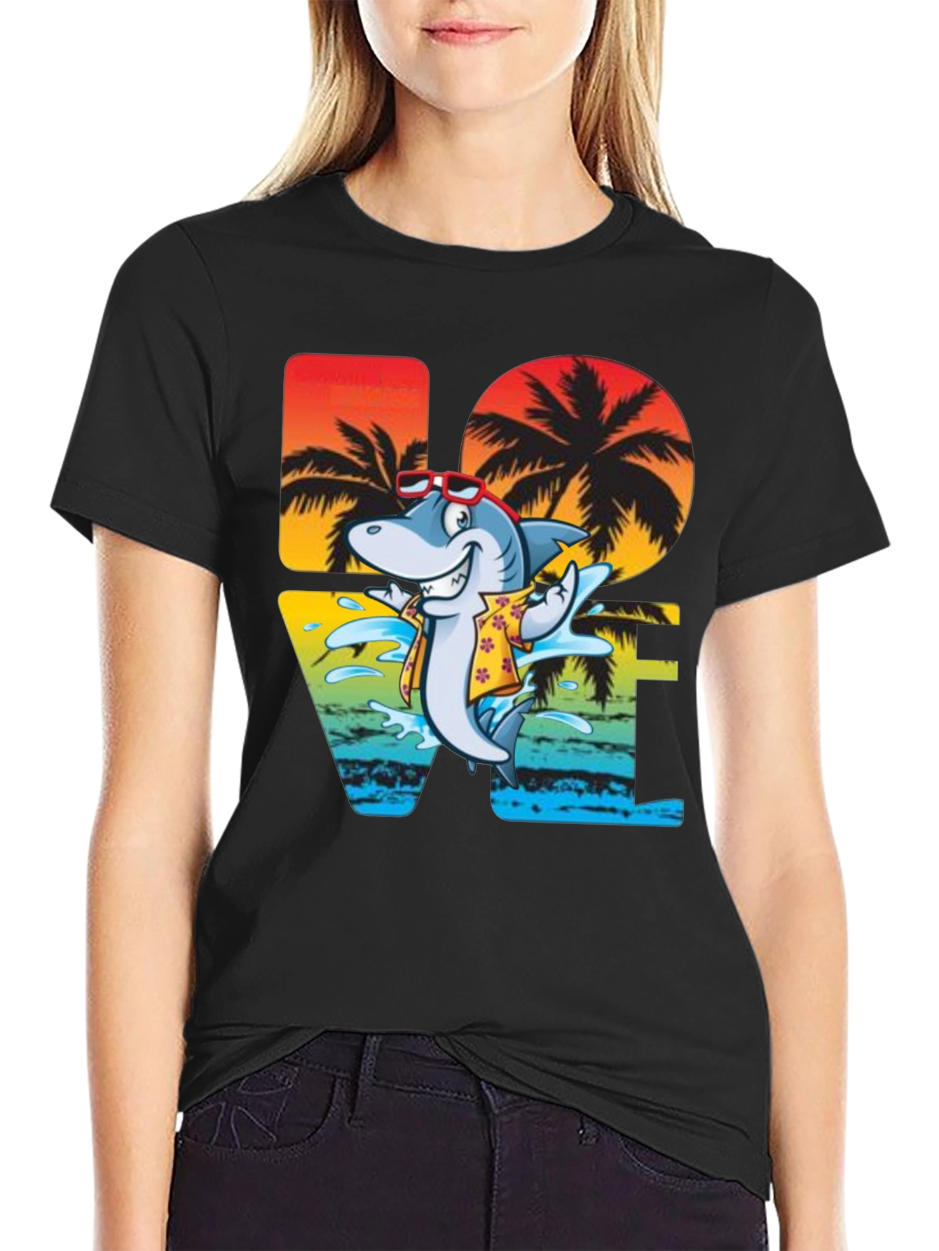 Shark Love Tropical T-Shirt