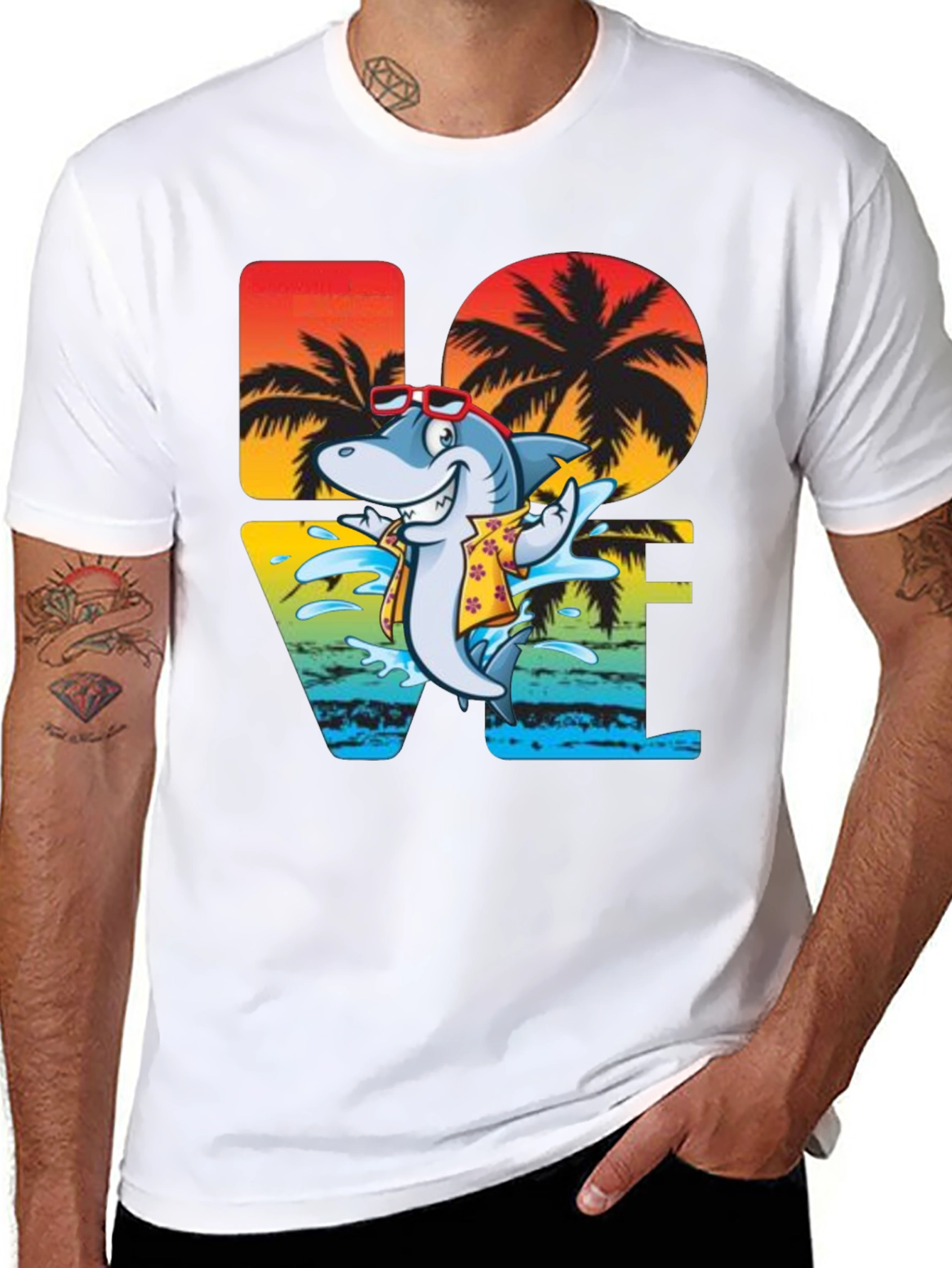 Shark Love Tropical T-Shirt