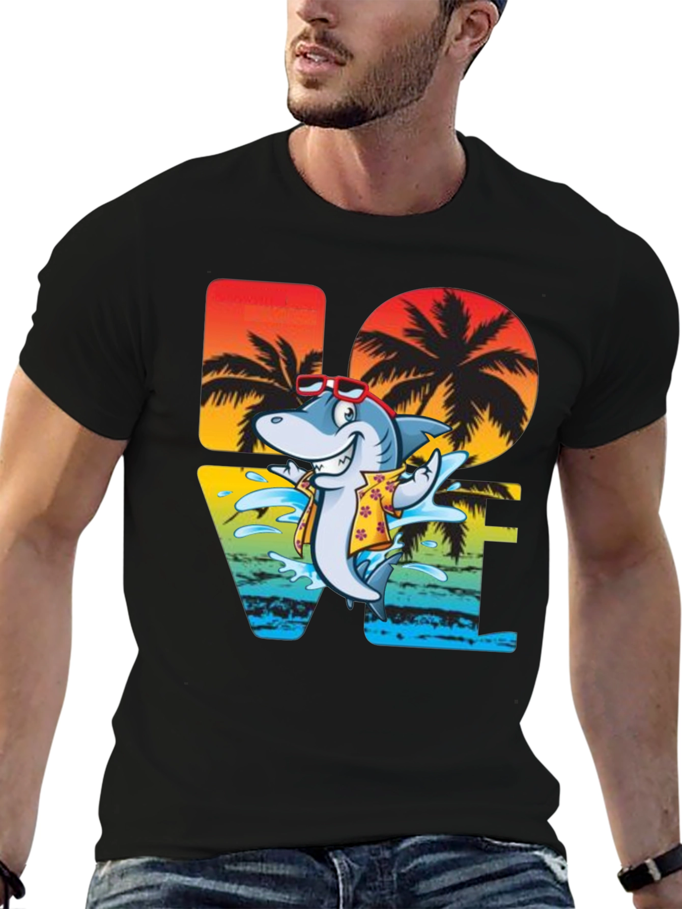 Shark Love Tropical T-Shirt