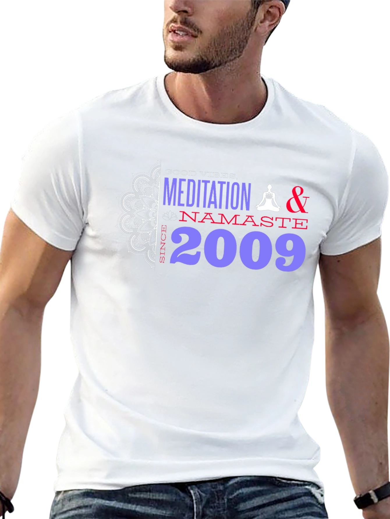 Meditation Namaste T-Shirt - Good Vibes Since 2009
