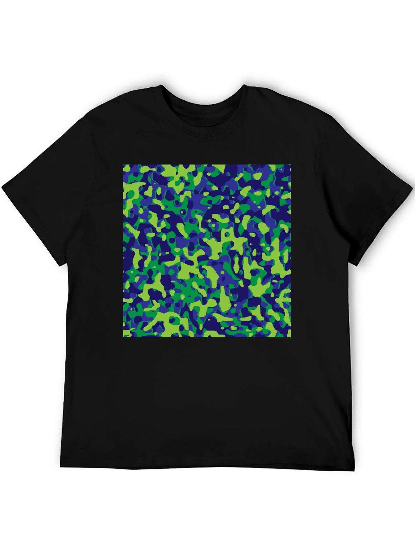 Abstract Camo Print Black T-Shirt